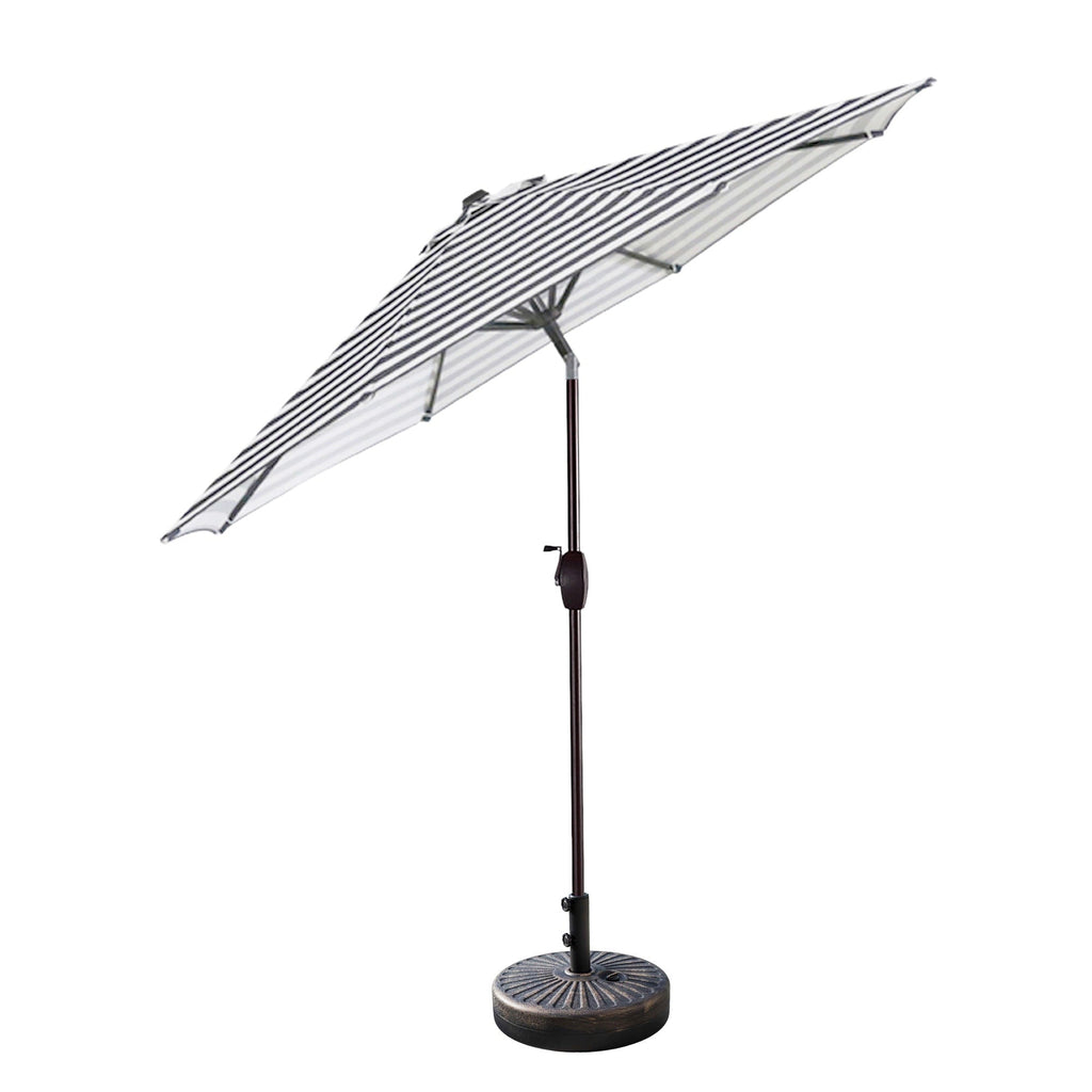 Lopes 9-foot Patio Umbrella with Bronze Finish Base Weight Stand Included