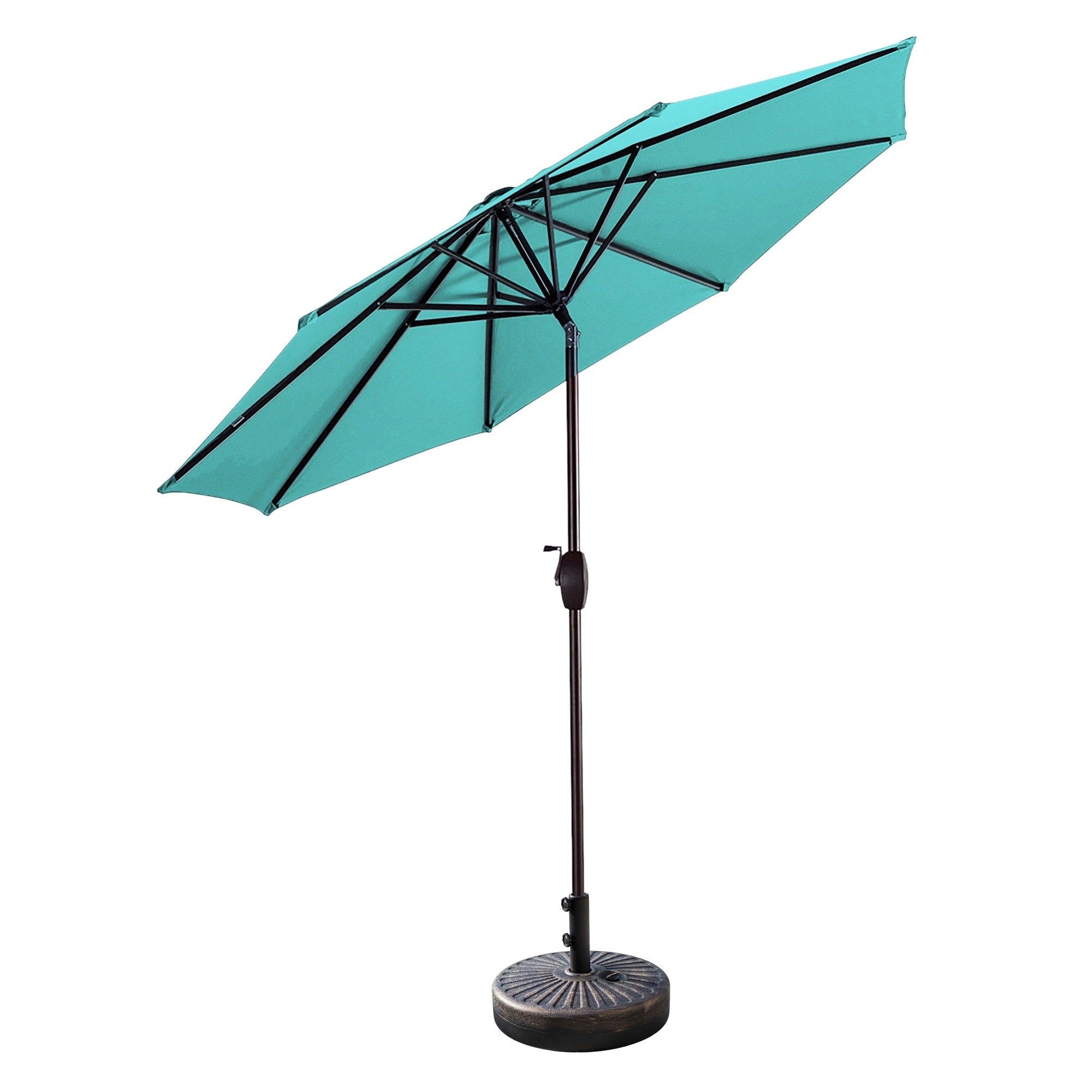 Lopes 9-foot Patio Umbrella with Bronze Finish Base Weight Stand Included