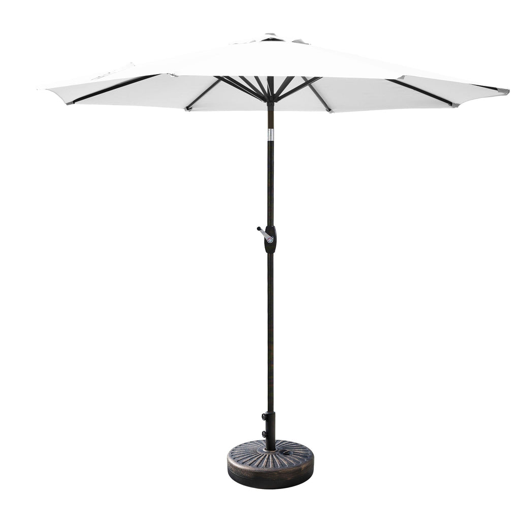 Lopes 9-foot Patio Umbrella with Bronze Finish Base Weight Stand Included