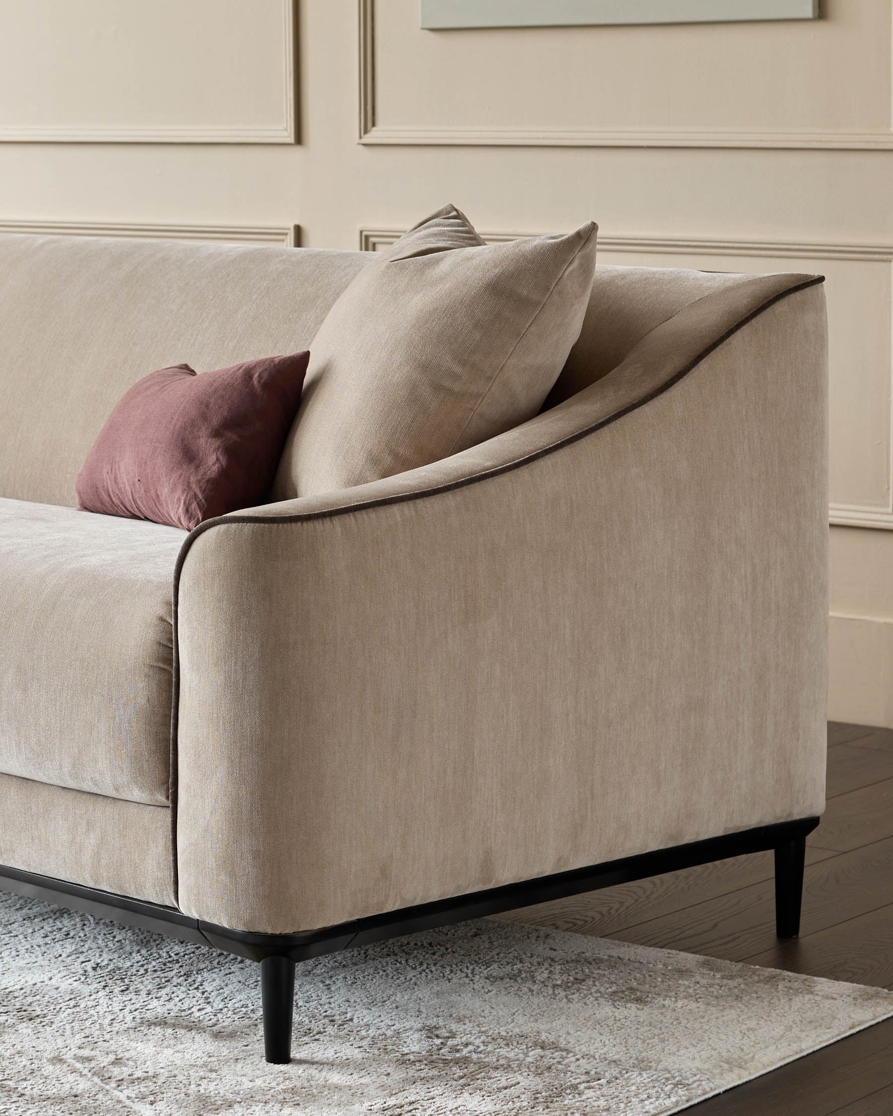 Julep champagne fabric 3 seater sofa