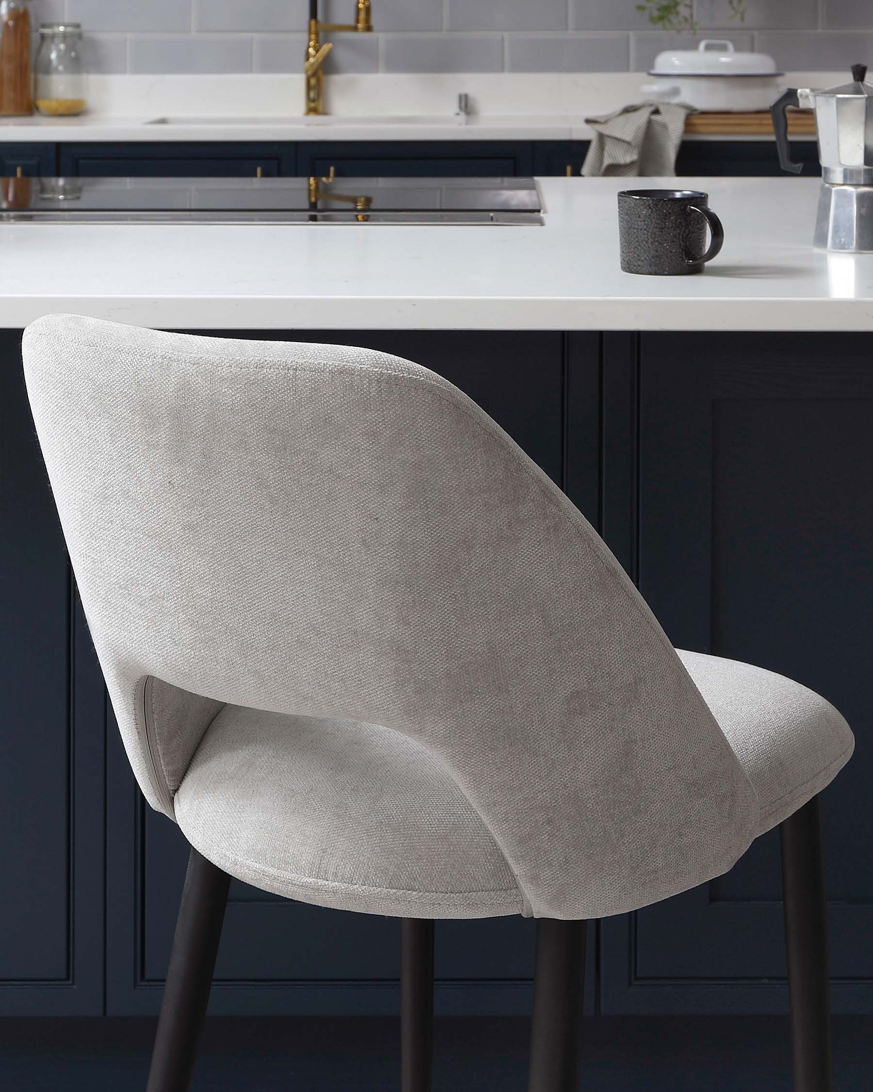 Lottie Mid Grey Fabric Bar Stool