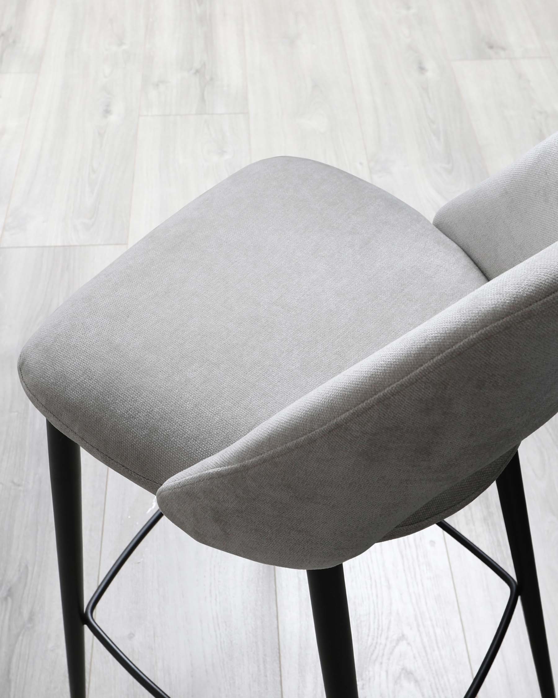 Lottie Mid Grey Fabric Bar Stool