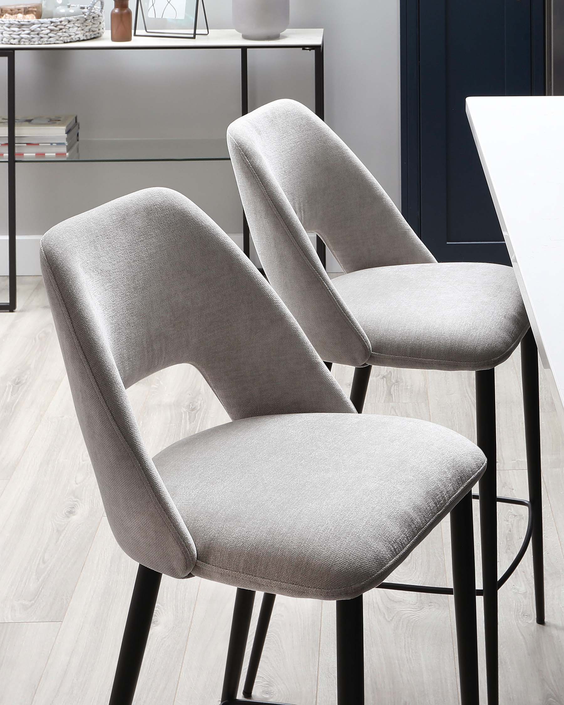 Lottie Mid Grey Fabric Bar Stool