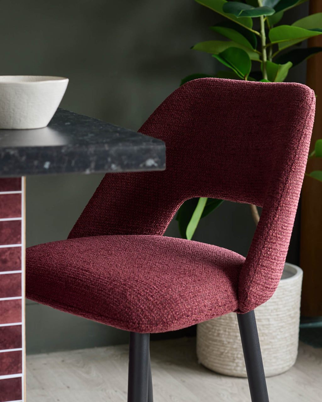 Lottie berry red fabric bar stool
