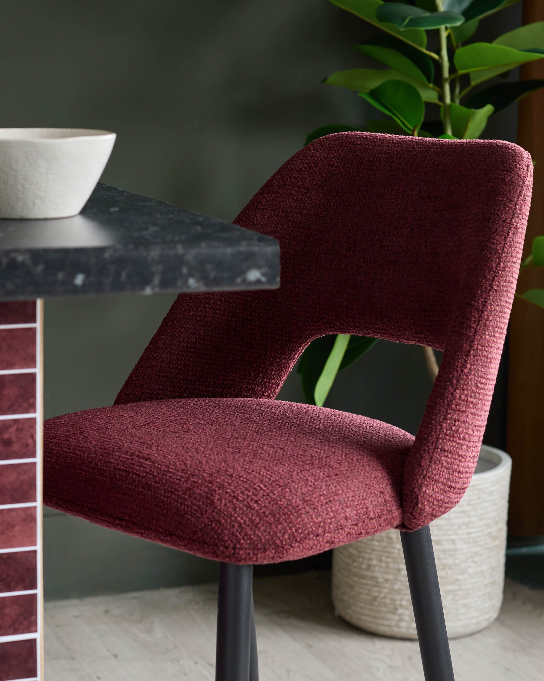 Lottie berry red fabric bar stool