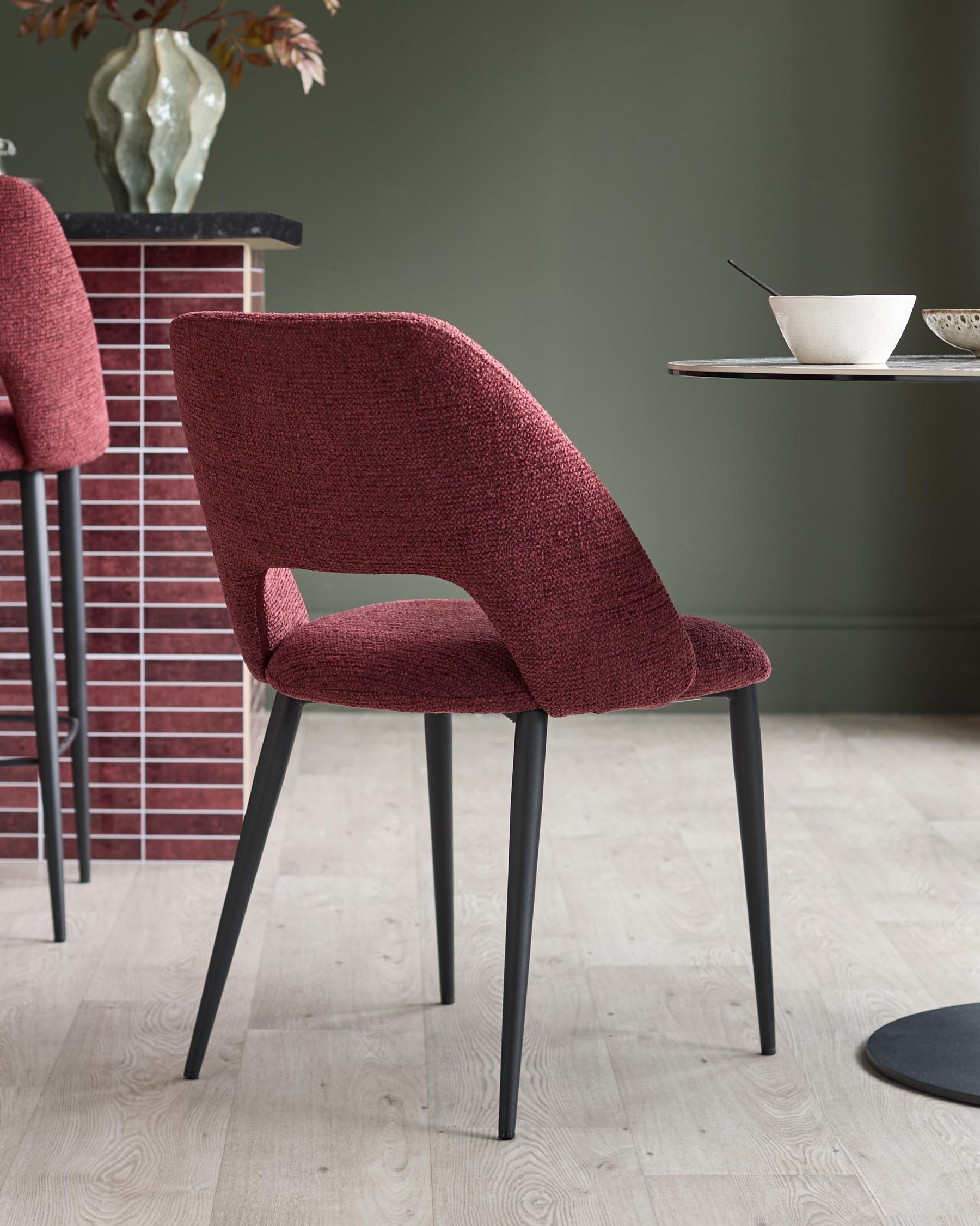 Lottie berry red fabric dining chair