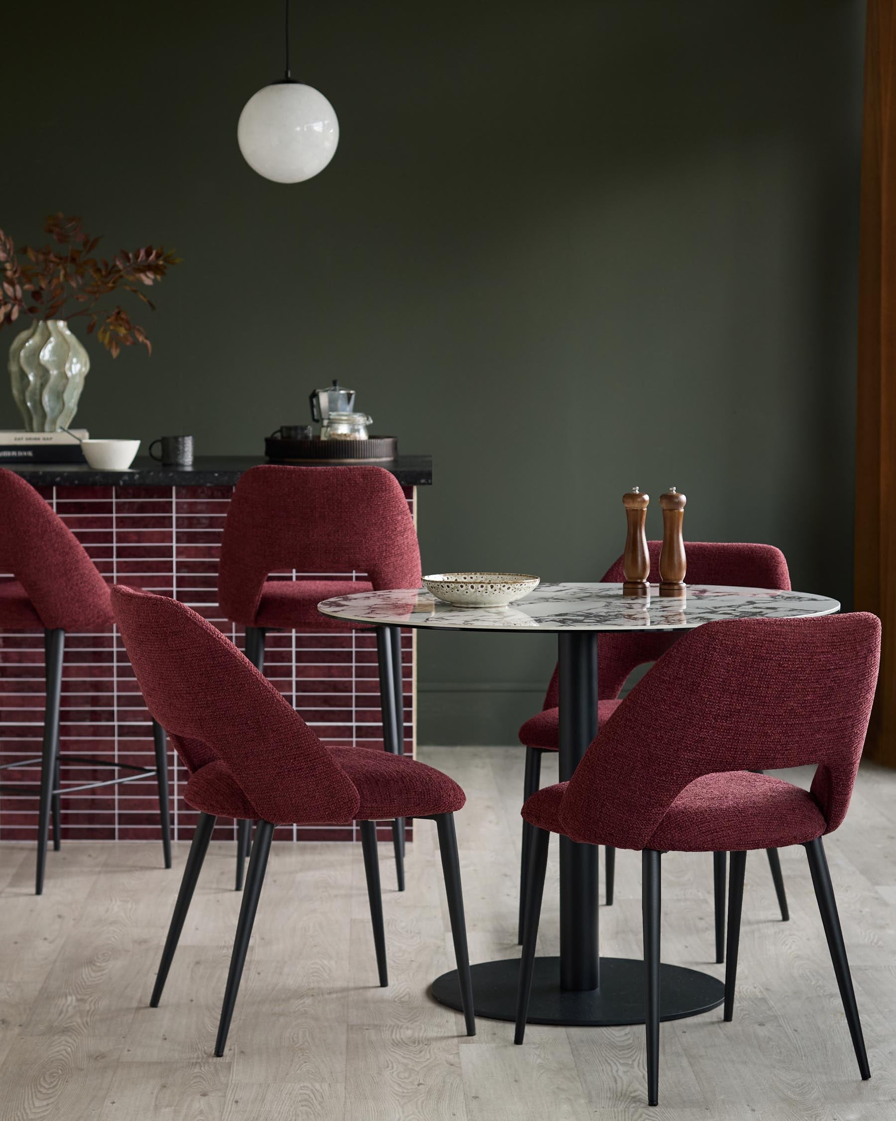 Lottie berry red fabric dining chair