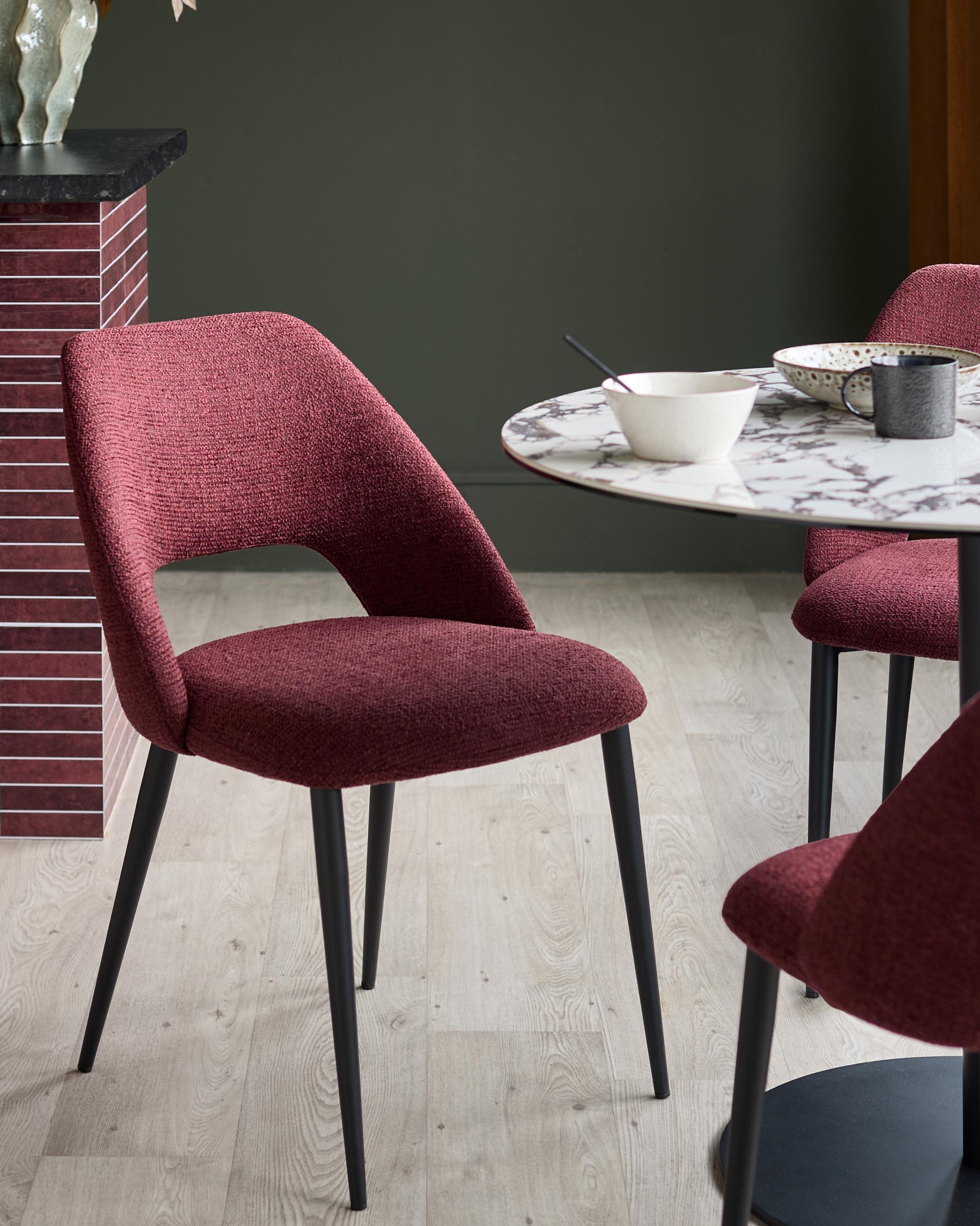 Lottie berry red fabric dining chair