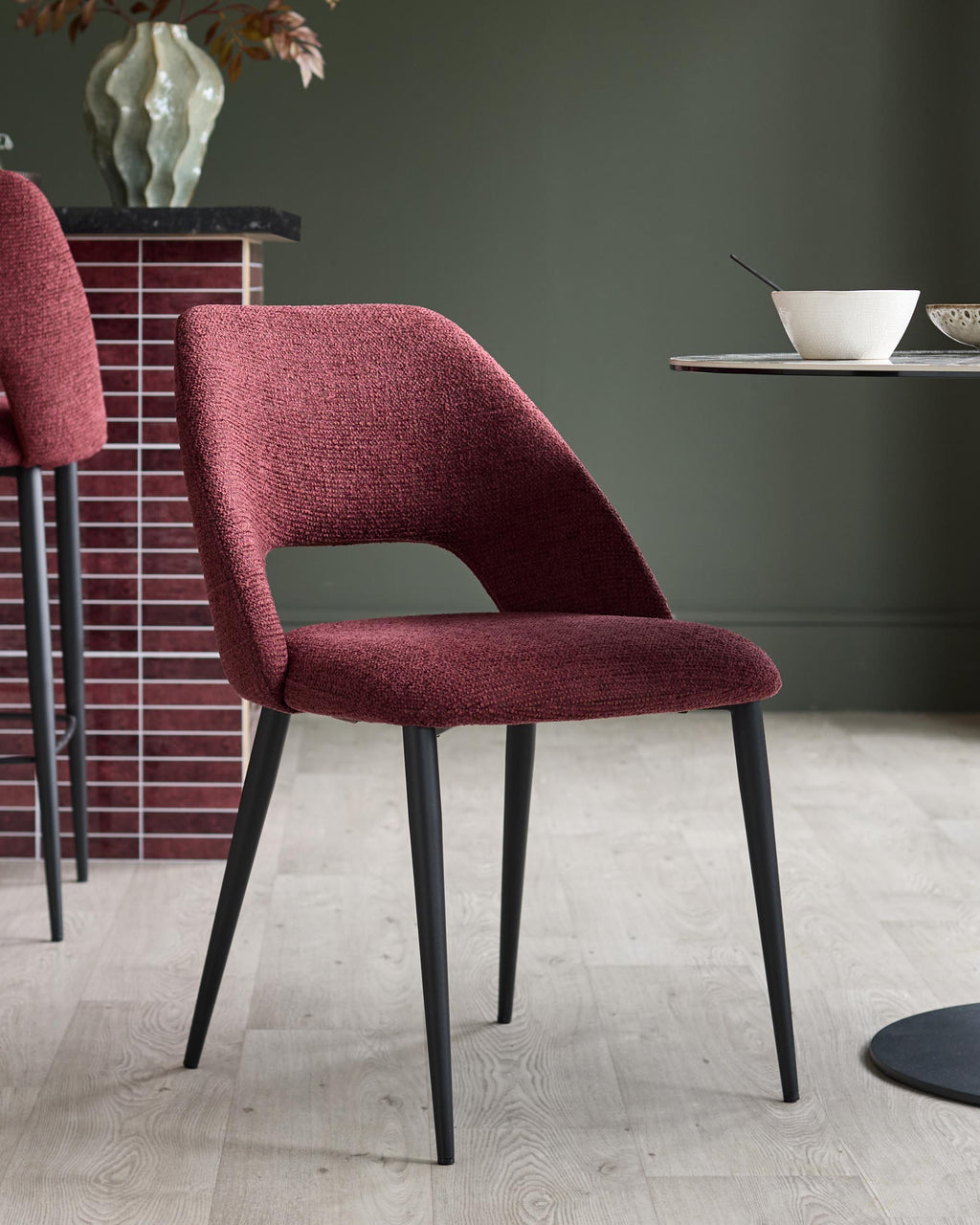 Lottie berry red fabric dining chair