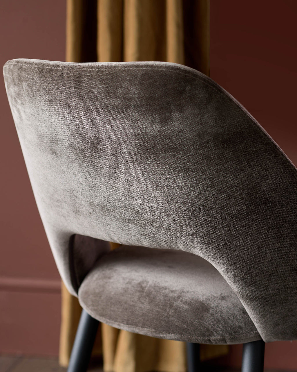 Lottie mocha fabric dining chair