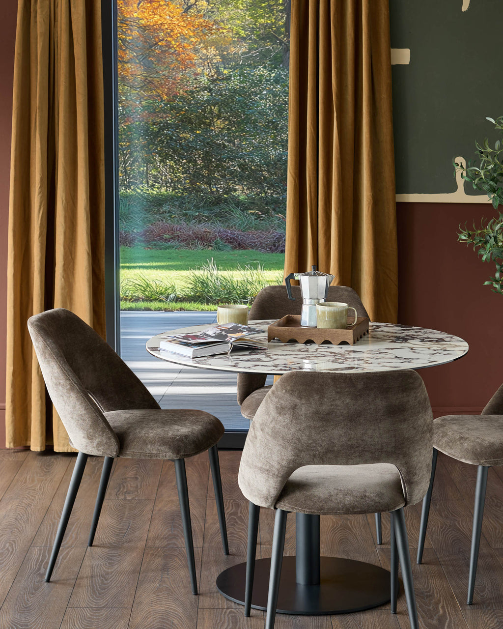 Lottie mocha fabric dining chair