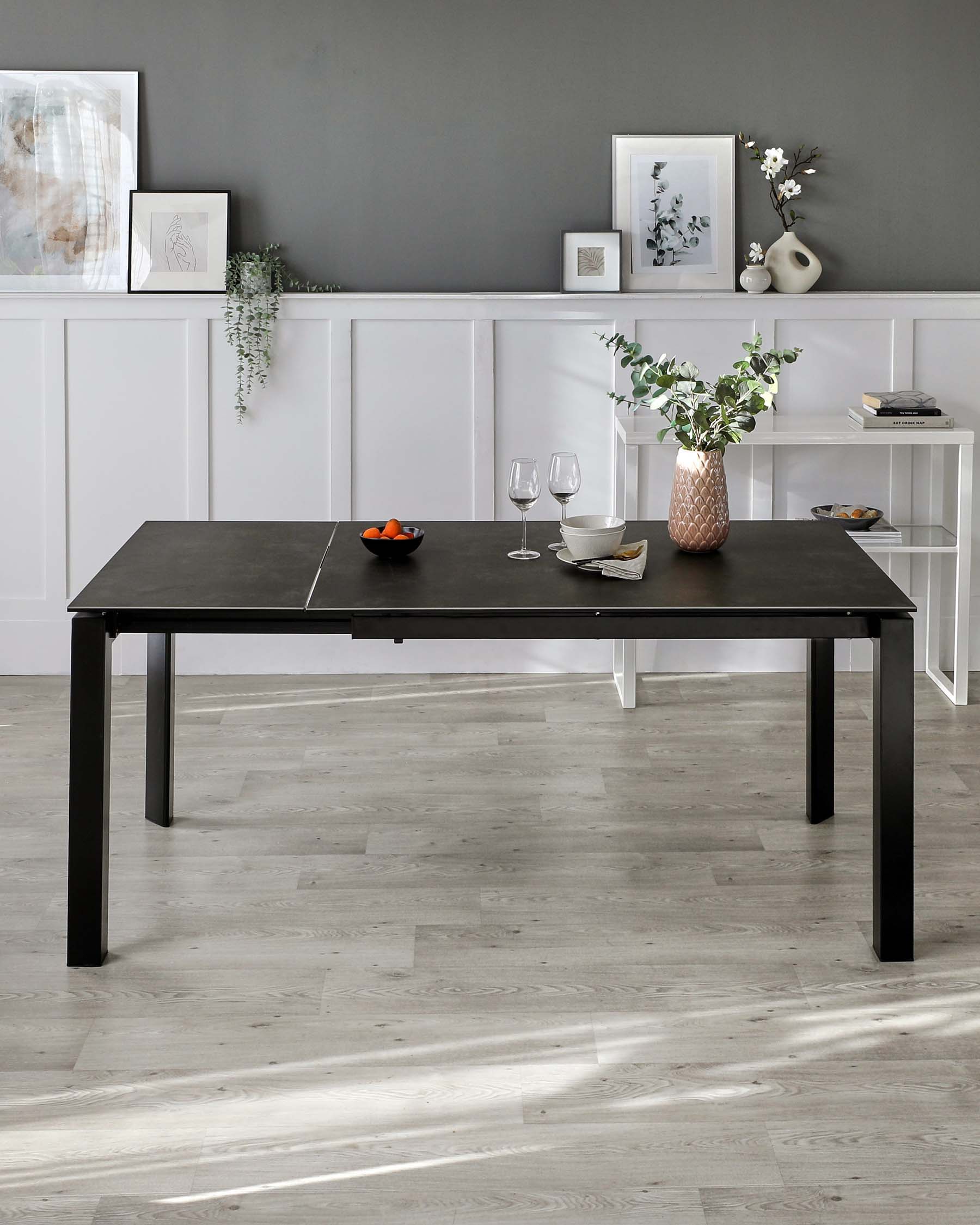 Louis Dark Grey Ceramic Extending 6 To 8 Seater Dining Table