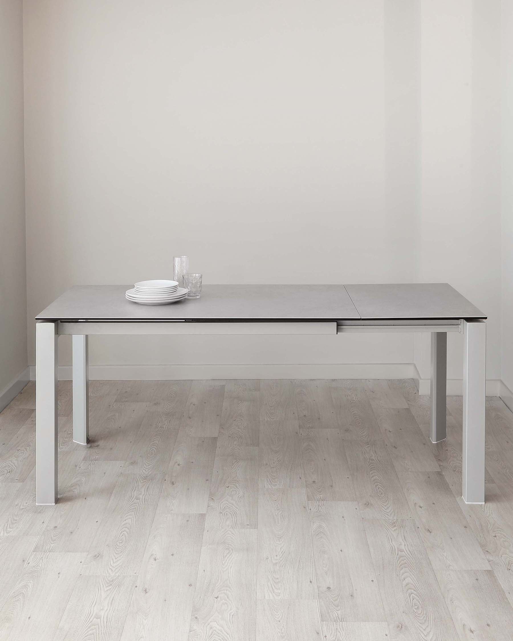 Louis Light Grey Ceramic Extending 6 To 8 Seater Dining Table