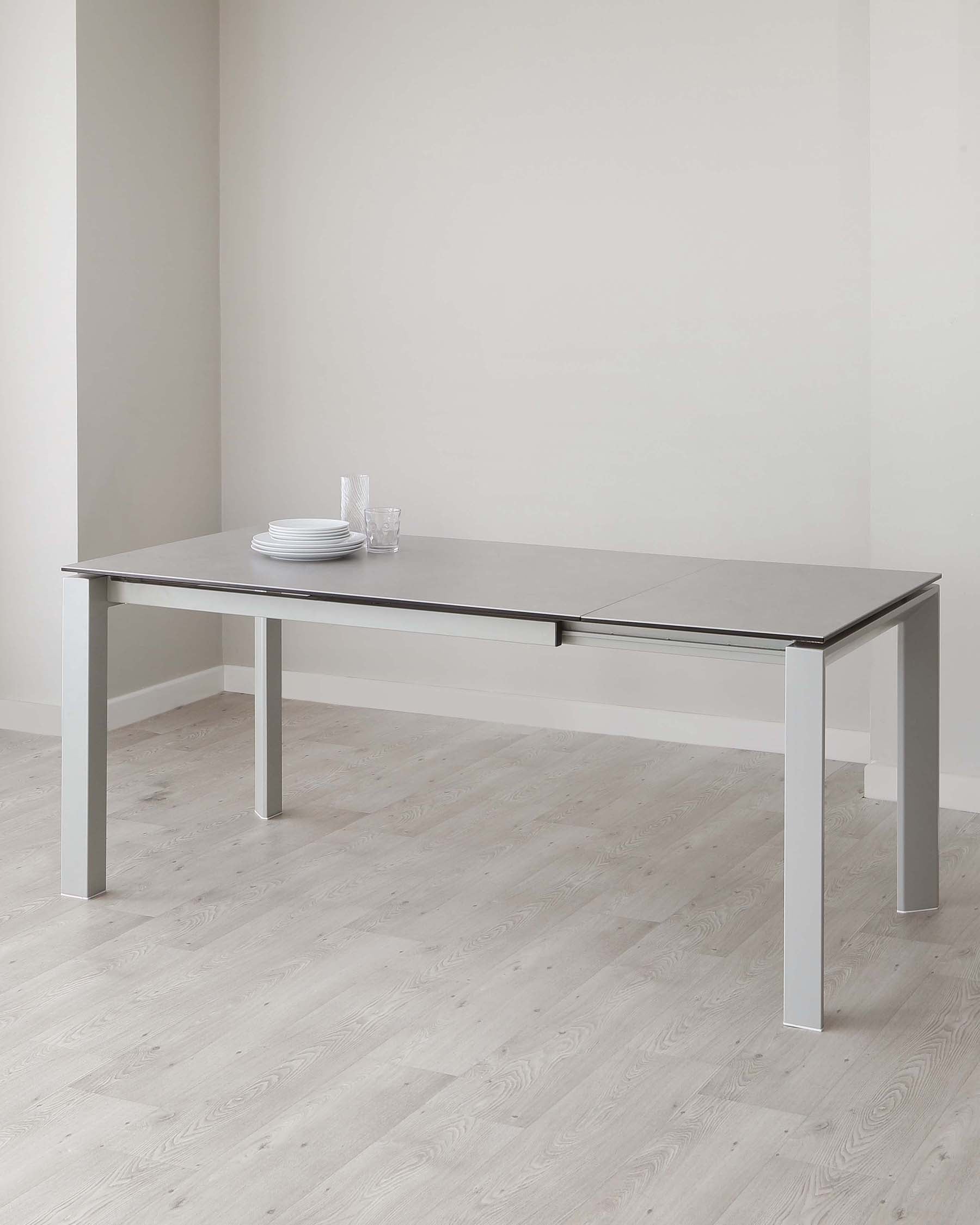 Louis Light Grey Ceramic Extending 6 To 8 Seater Dining Table