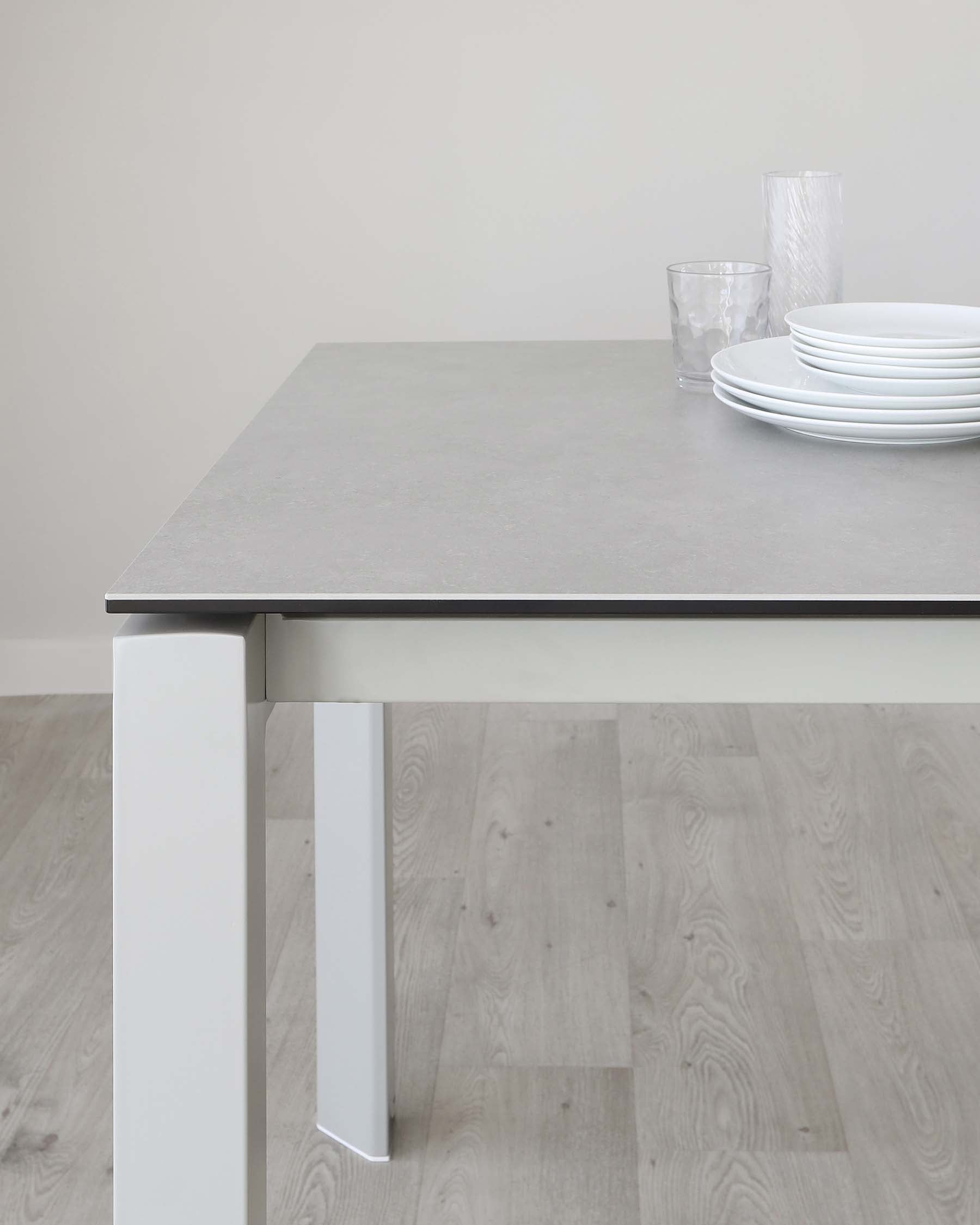 Louis Light Grey Ceramic Extending 6 To 8 Seater Dining Table