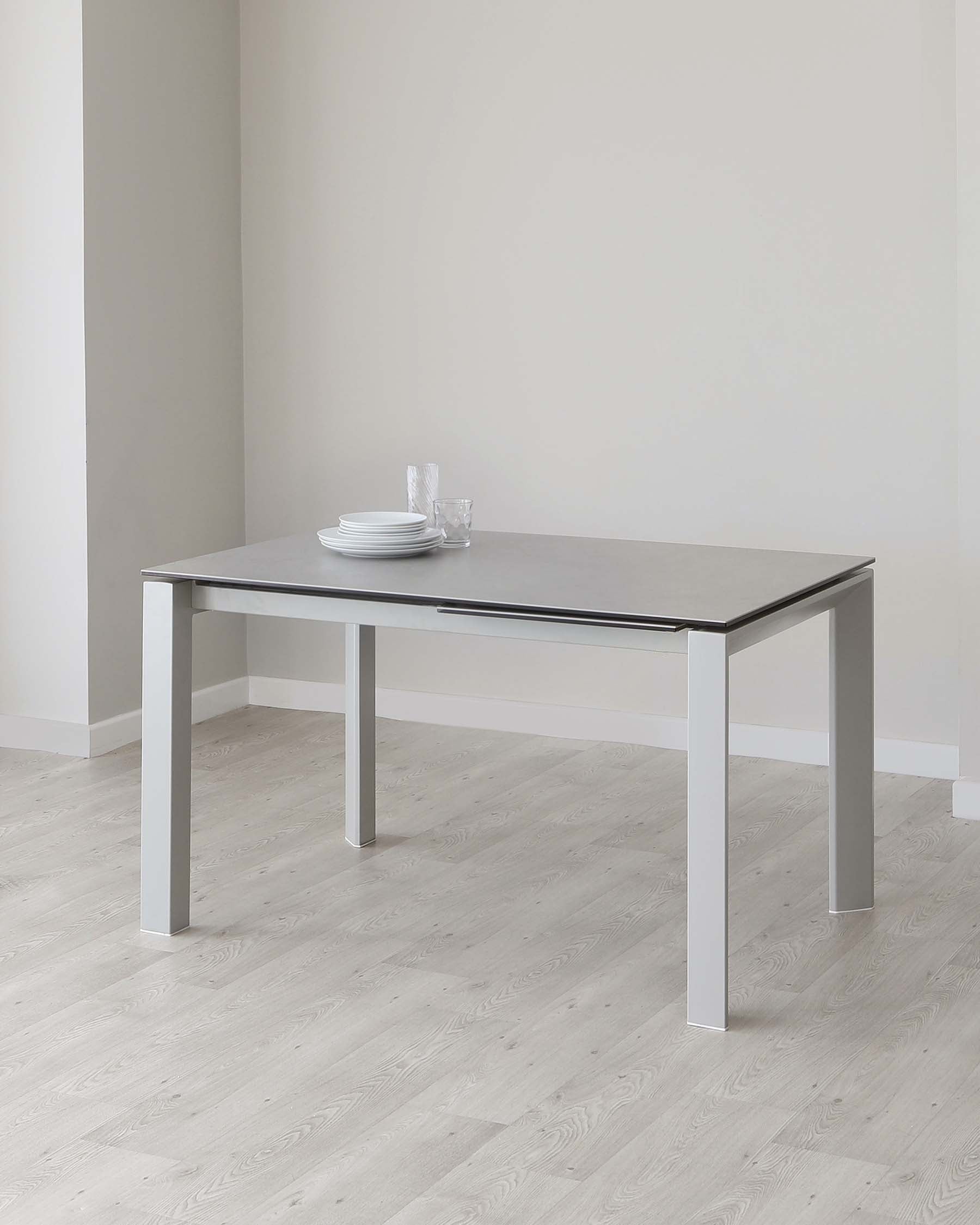 Louis Light Grey Ceramic Extending 6 To 8 Seater Dining Table