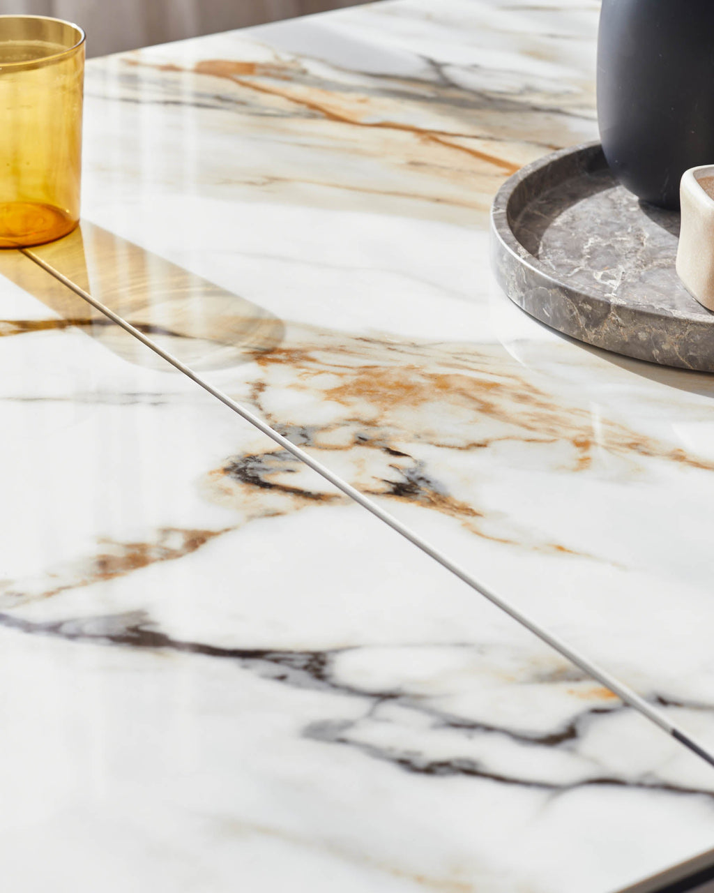 Louis natural ceramic extending 6 to 8 seater dining table