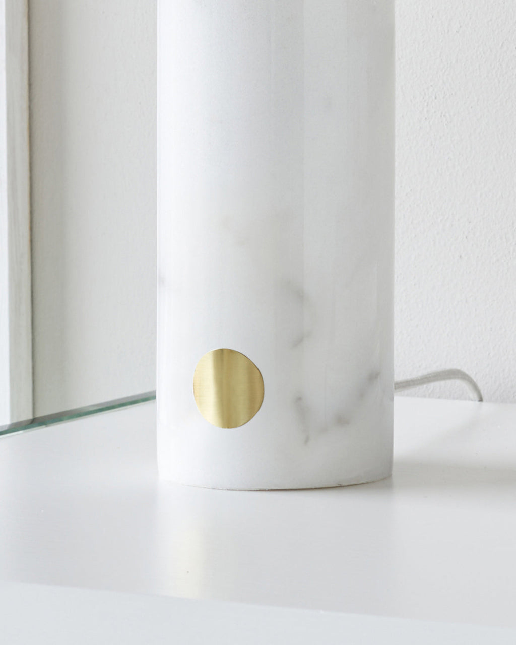 Louis White Marble and Brass Table Lamp