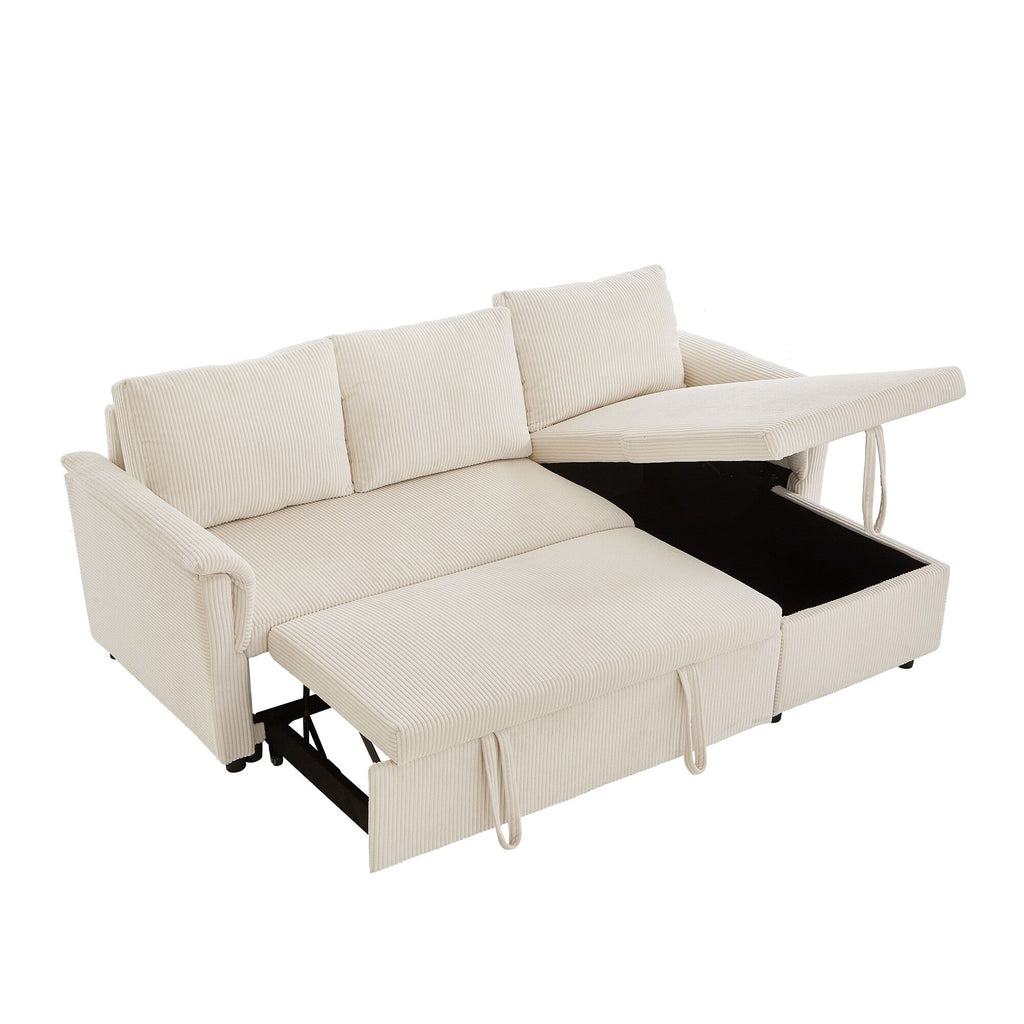 Loveseat Sofa with Chaise Lounge L-Shaped Modular Convertible Sofa with Storage Chaise