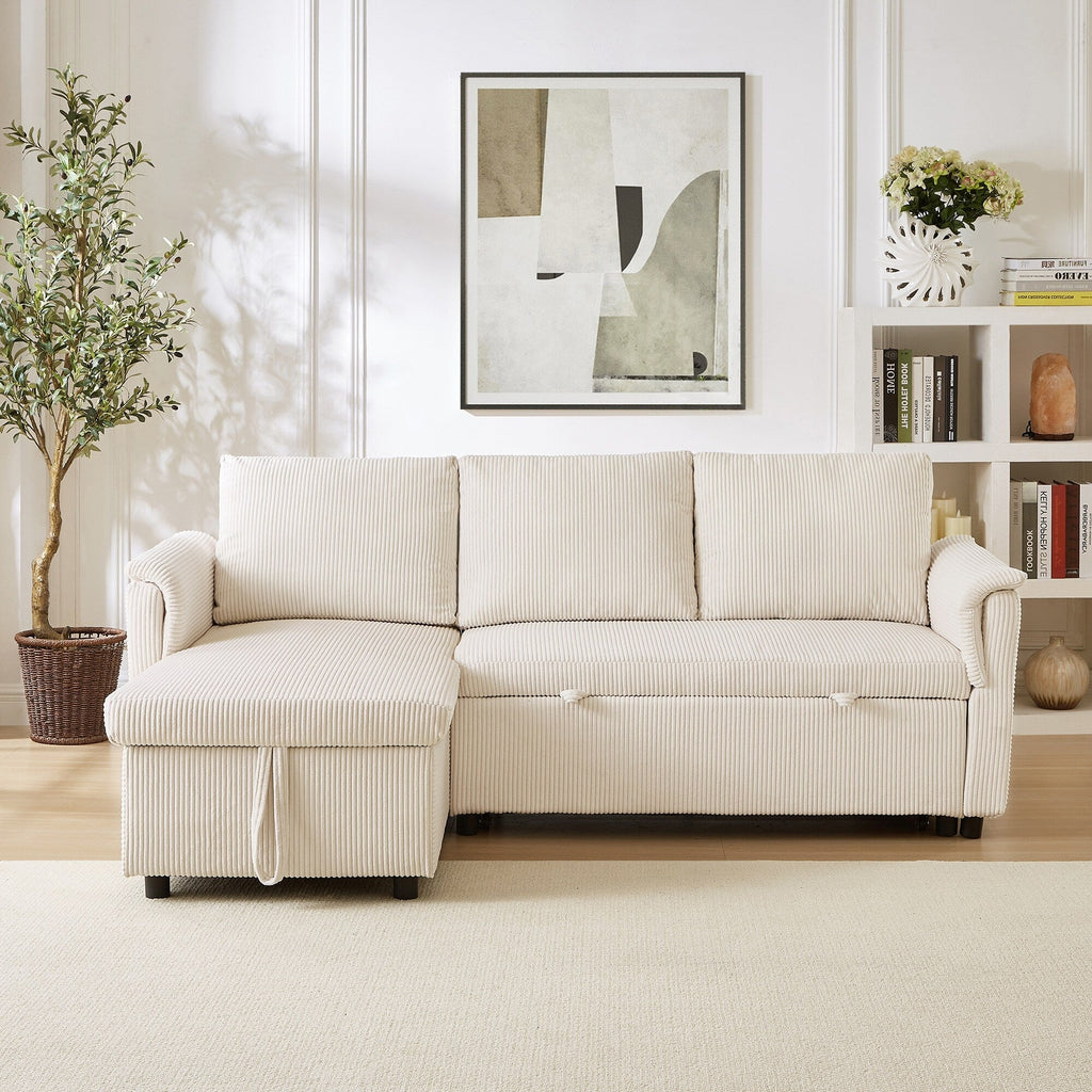 Loveseat Sofa with Chaise Lounge L-Shaped Modular Convertible Sofa with Storage Chaise