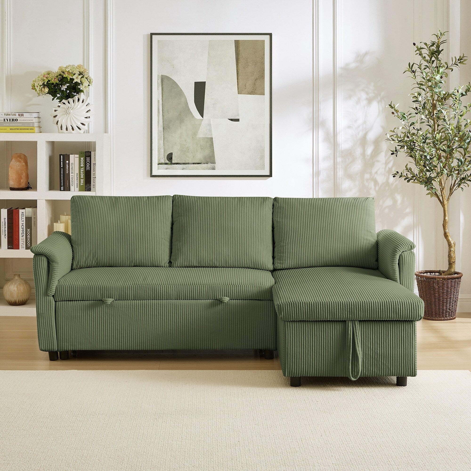 Loveseat Sofa with Chaise Lounge L-Shaped Modular Convertible Sofa with Storage Chaise