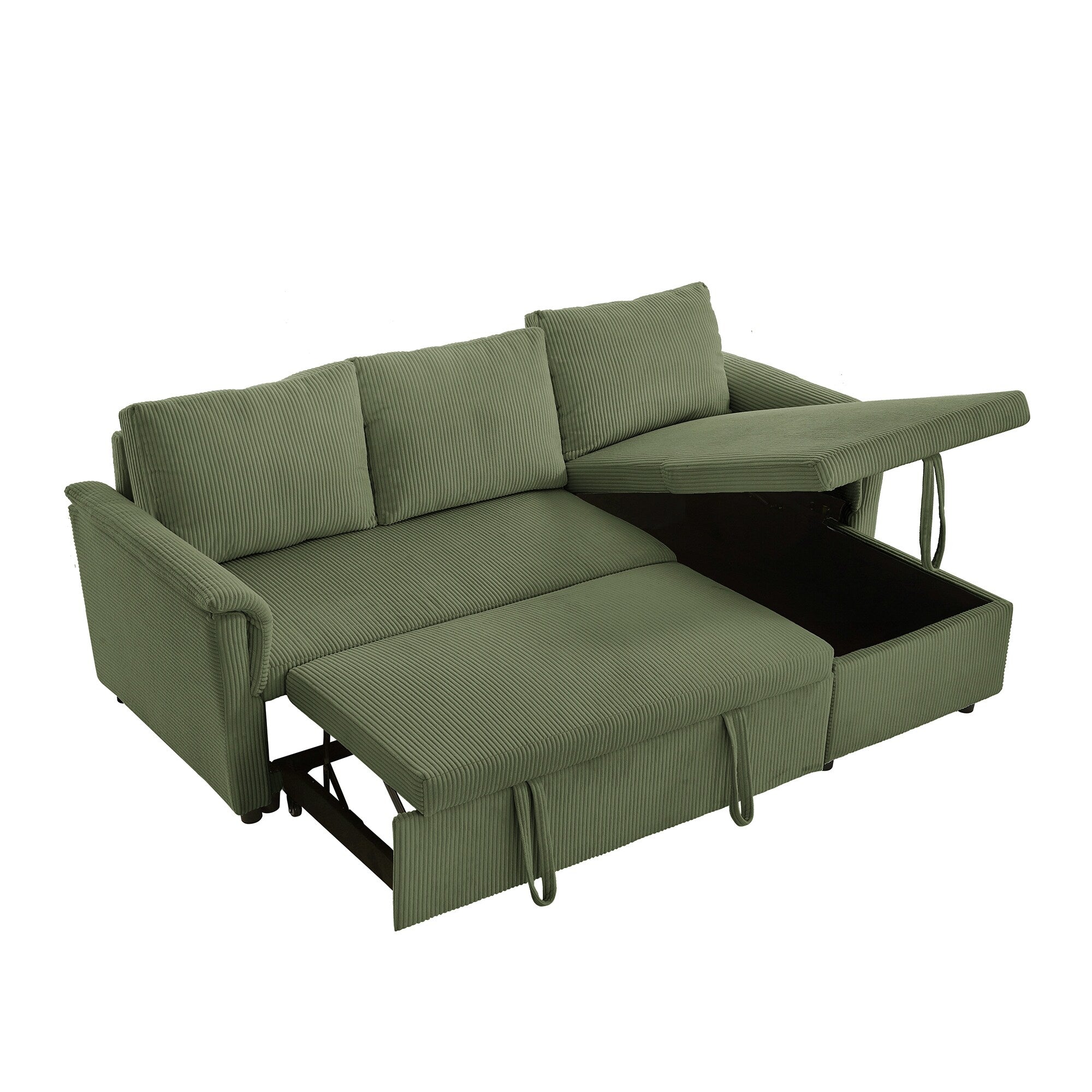 Loveseat Sofa with Chaise Lounge L-Shaped Modular Convertible Sofa with Storage Chaise