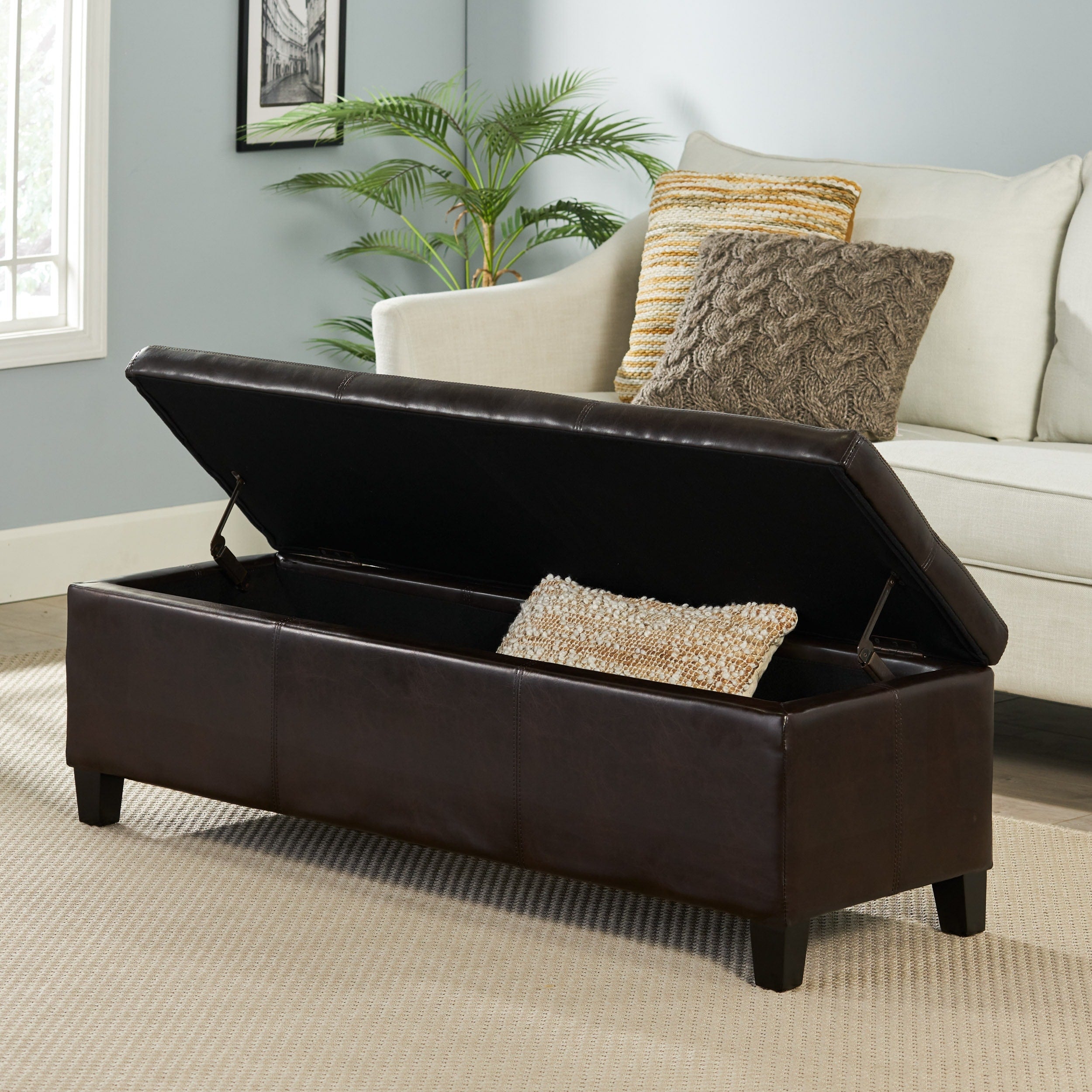 Lucinda Faux Leather Storage Bench by Christopher Knight Home - 51.25 L x 17.50 W x 16.25 H