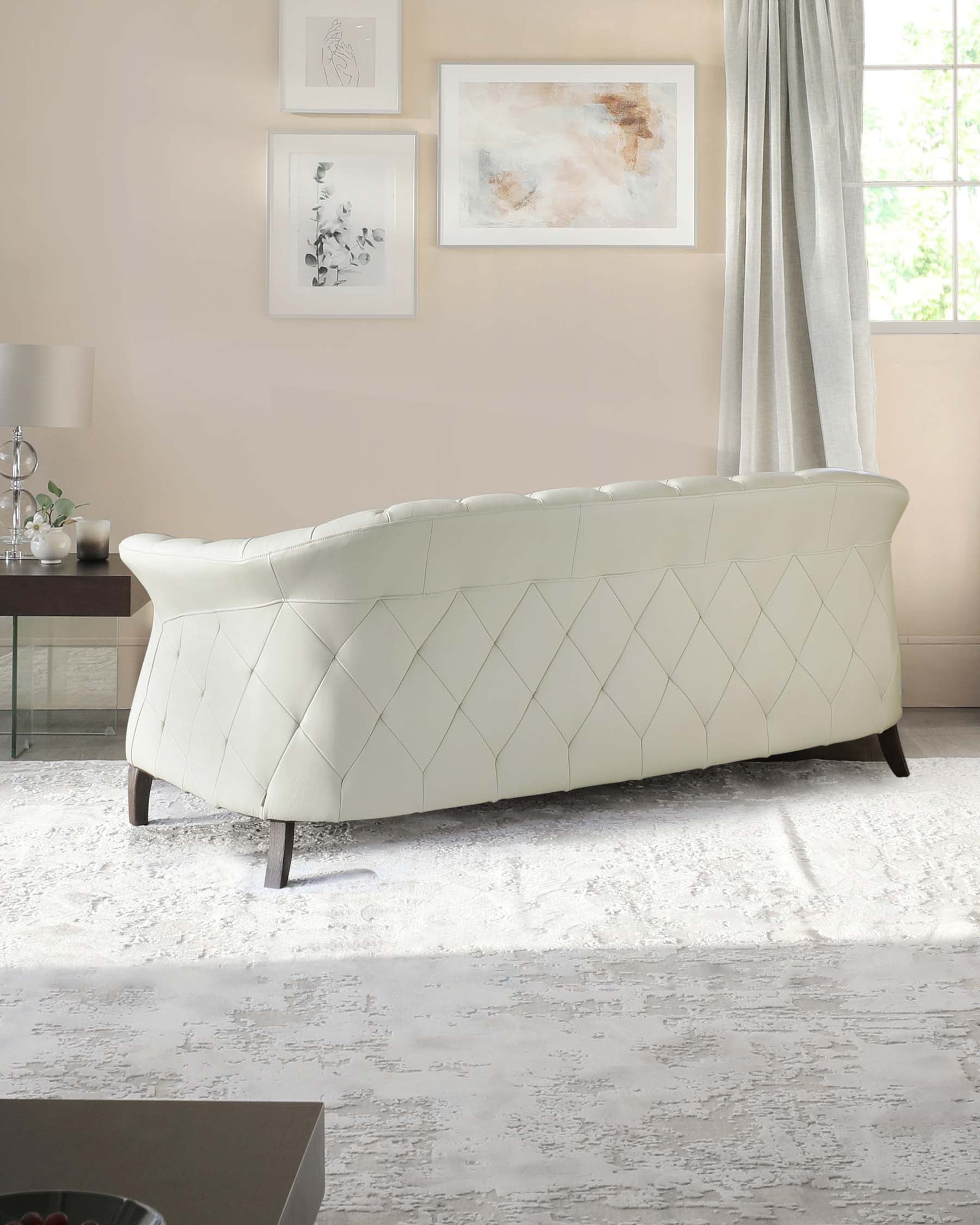 Luxe White Leather 2 Seater Sofa