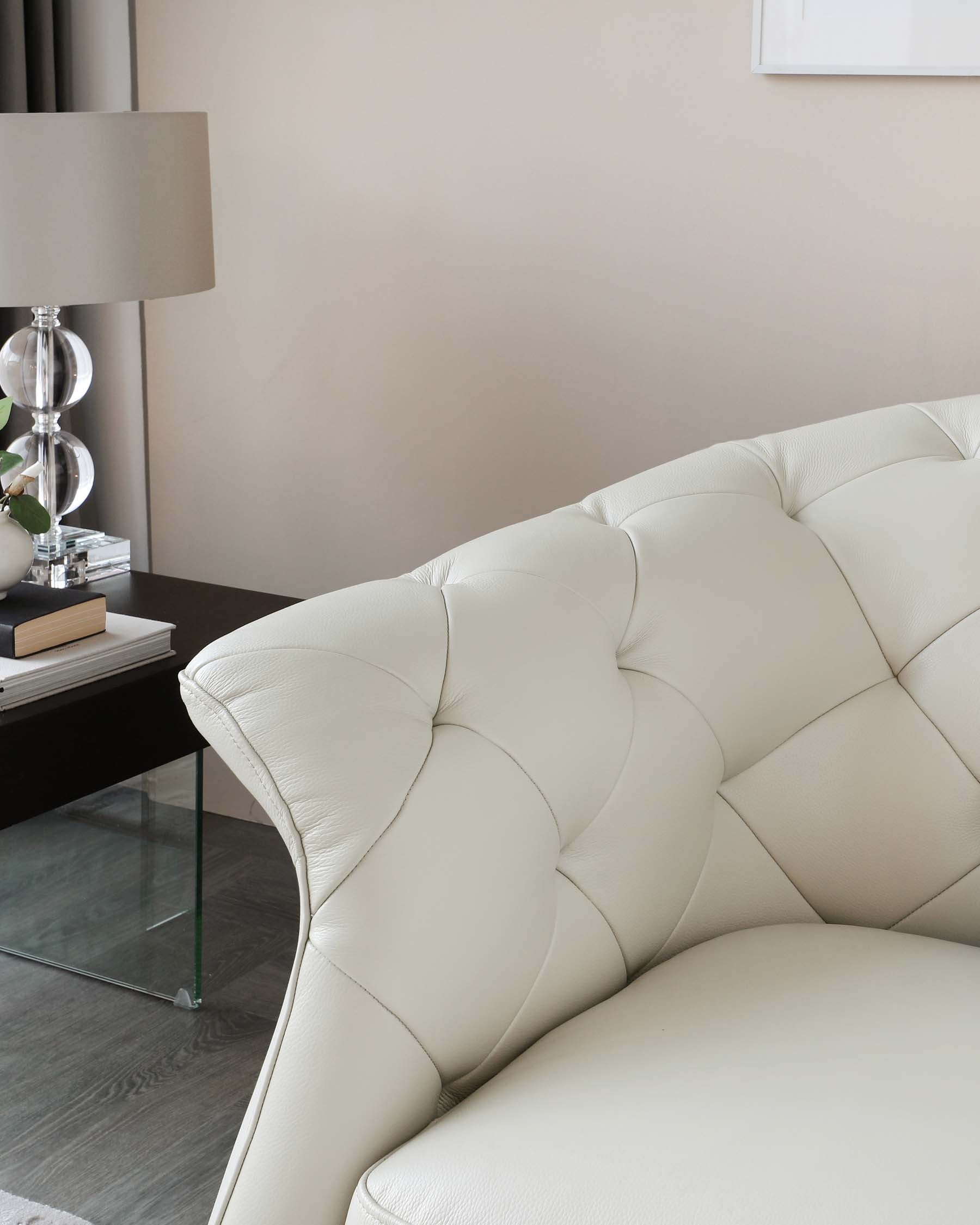 Luxe White Leather 2 Seater Sofa