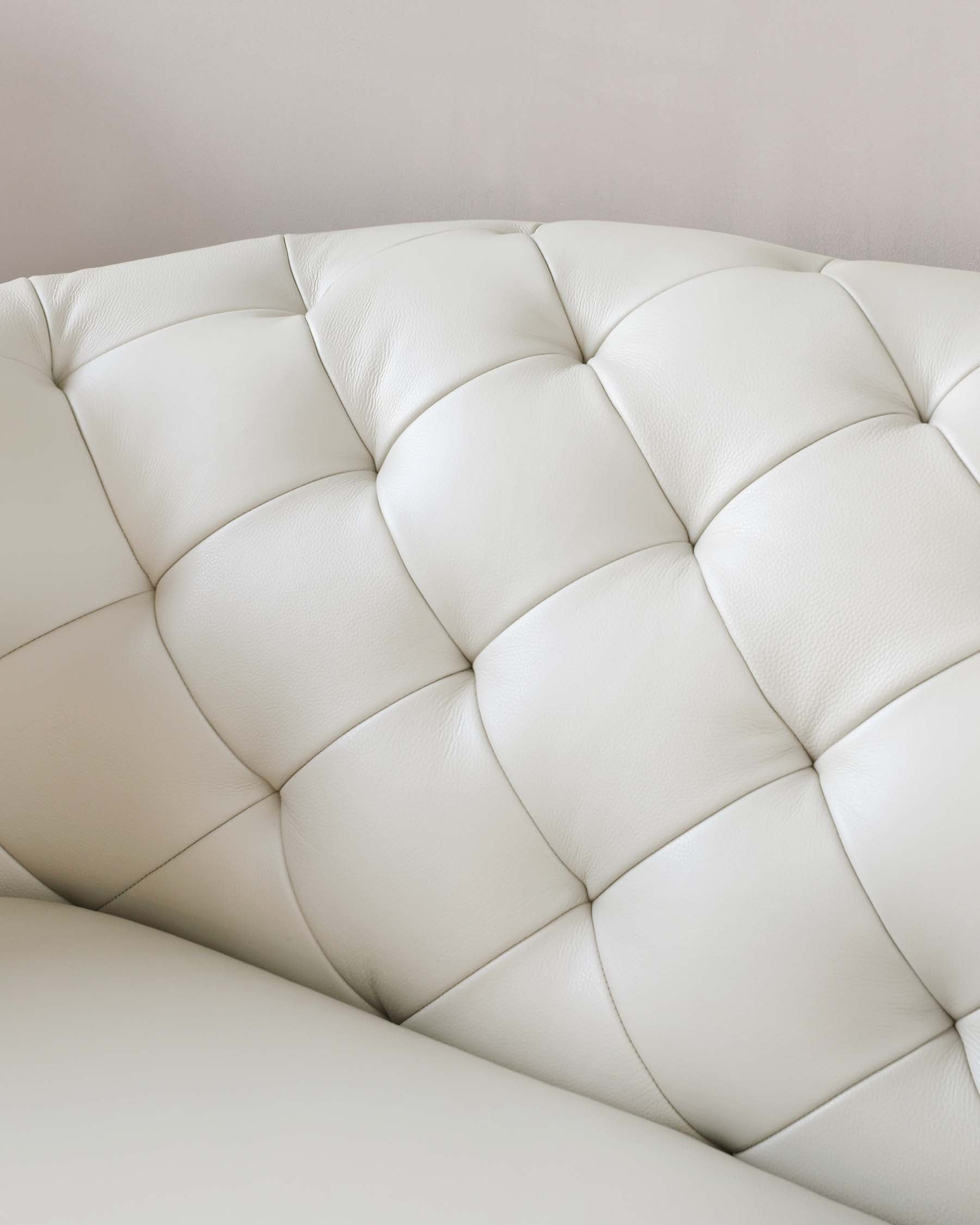 Luxe White Leather 2 Seater Sofa