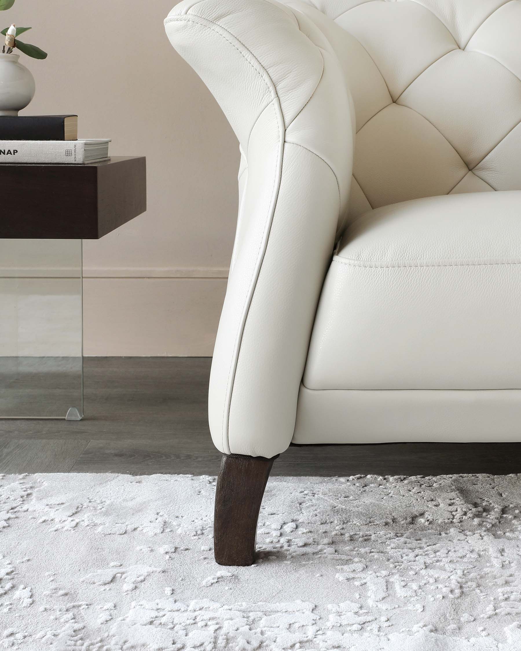 Luxe White Leather 2 Seater Sofa