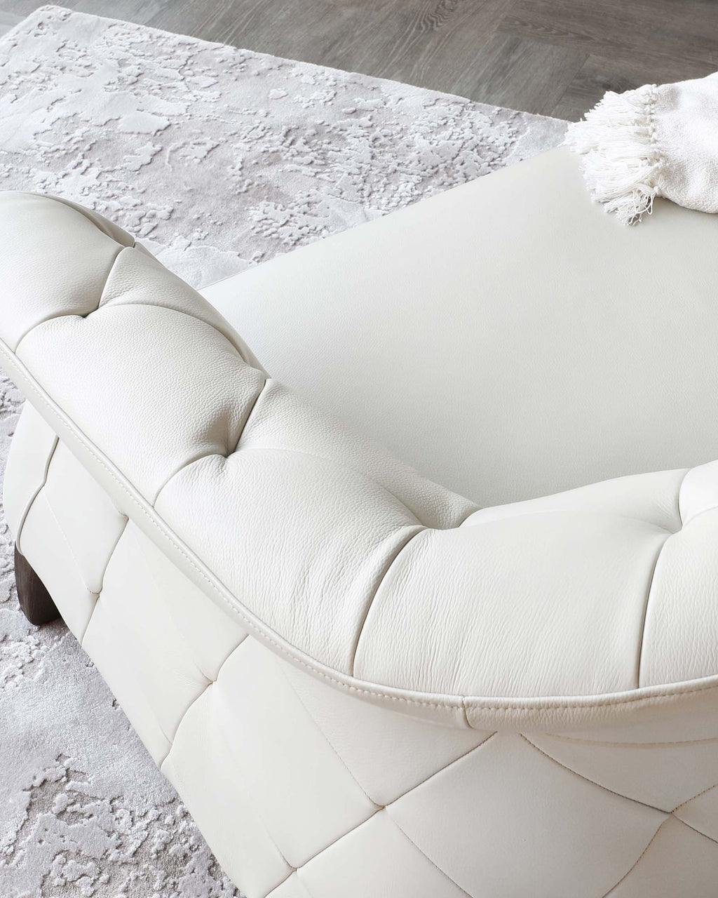 Luxe White Leather 2 Seater Sofa