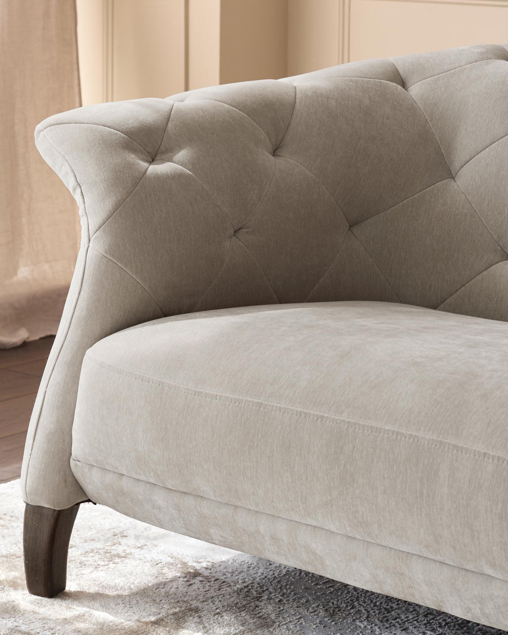 Luxe ivory chenille armchair