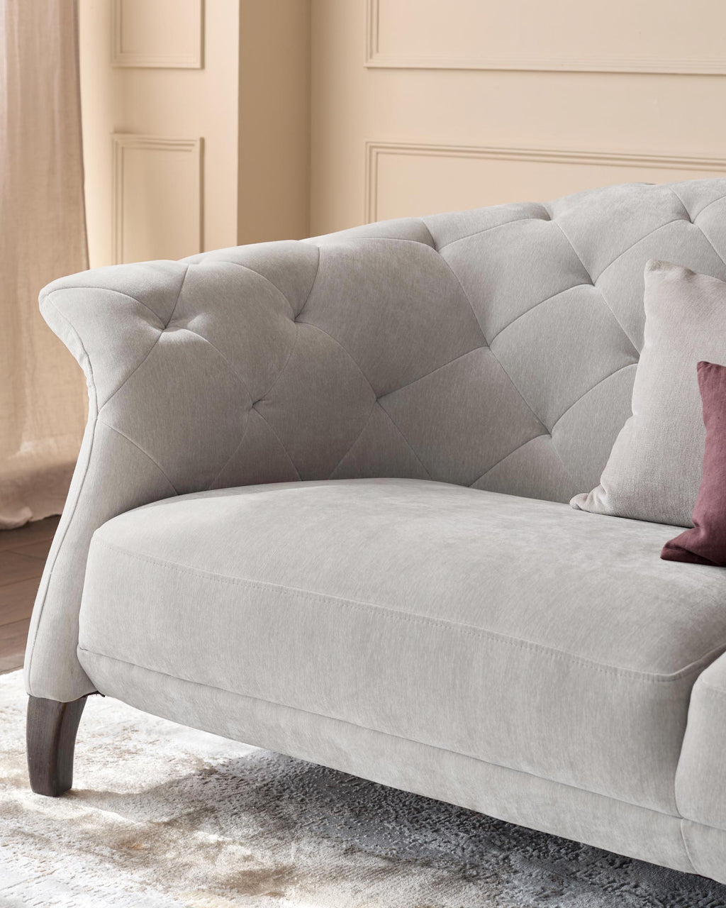 Luxe 2 Seater Sofa Light Grey Fabric