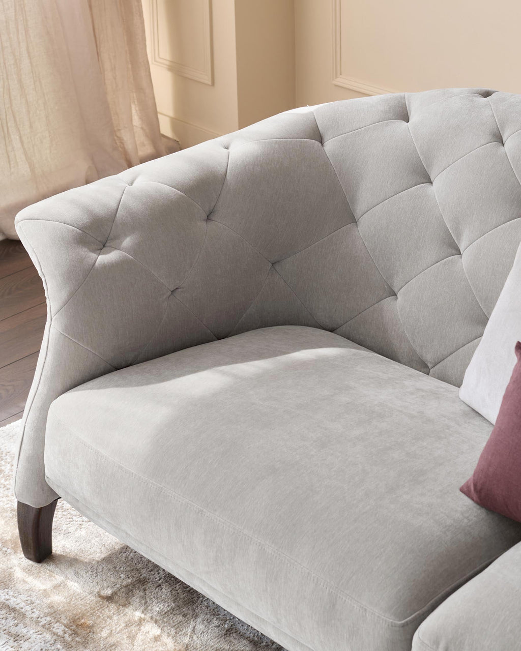 Luxe 2 Seater Sofa Light Grey Fabric