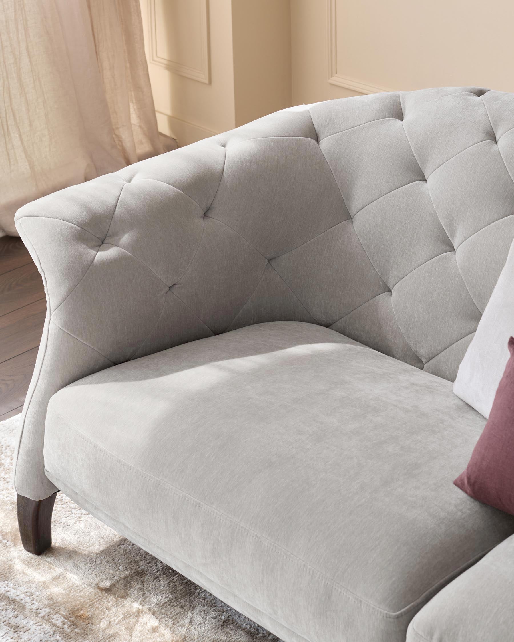 Luxe 2 Seater Sofa Light Grey Fabric