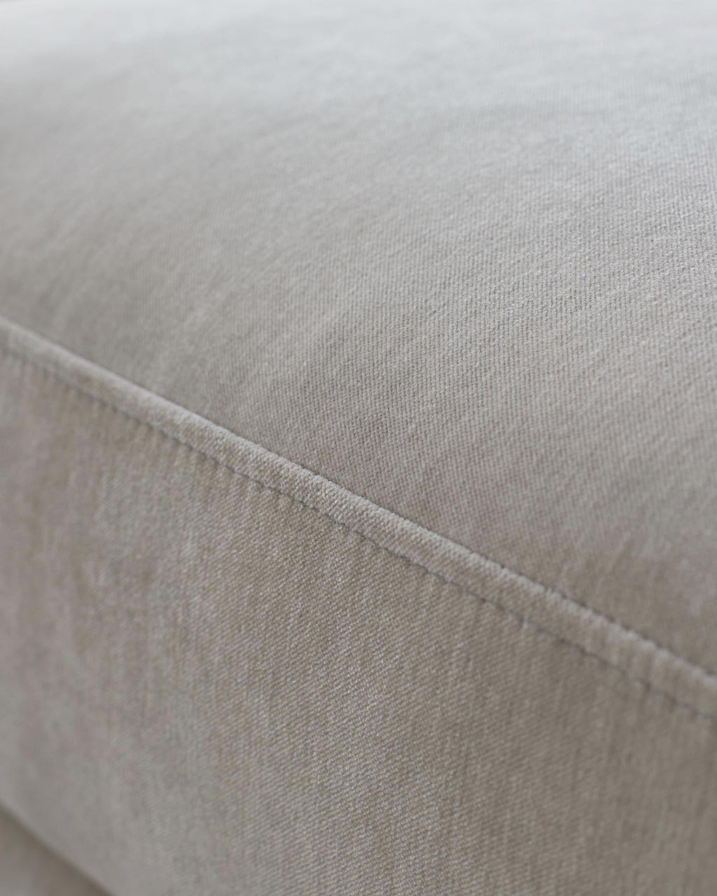 Luxe Modern Light Grey Fabric Footstool