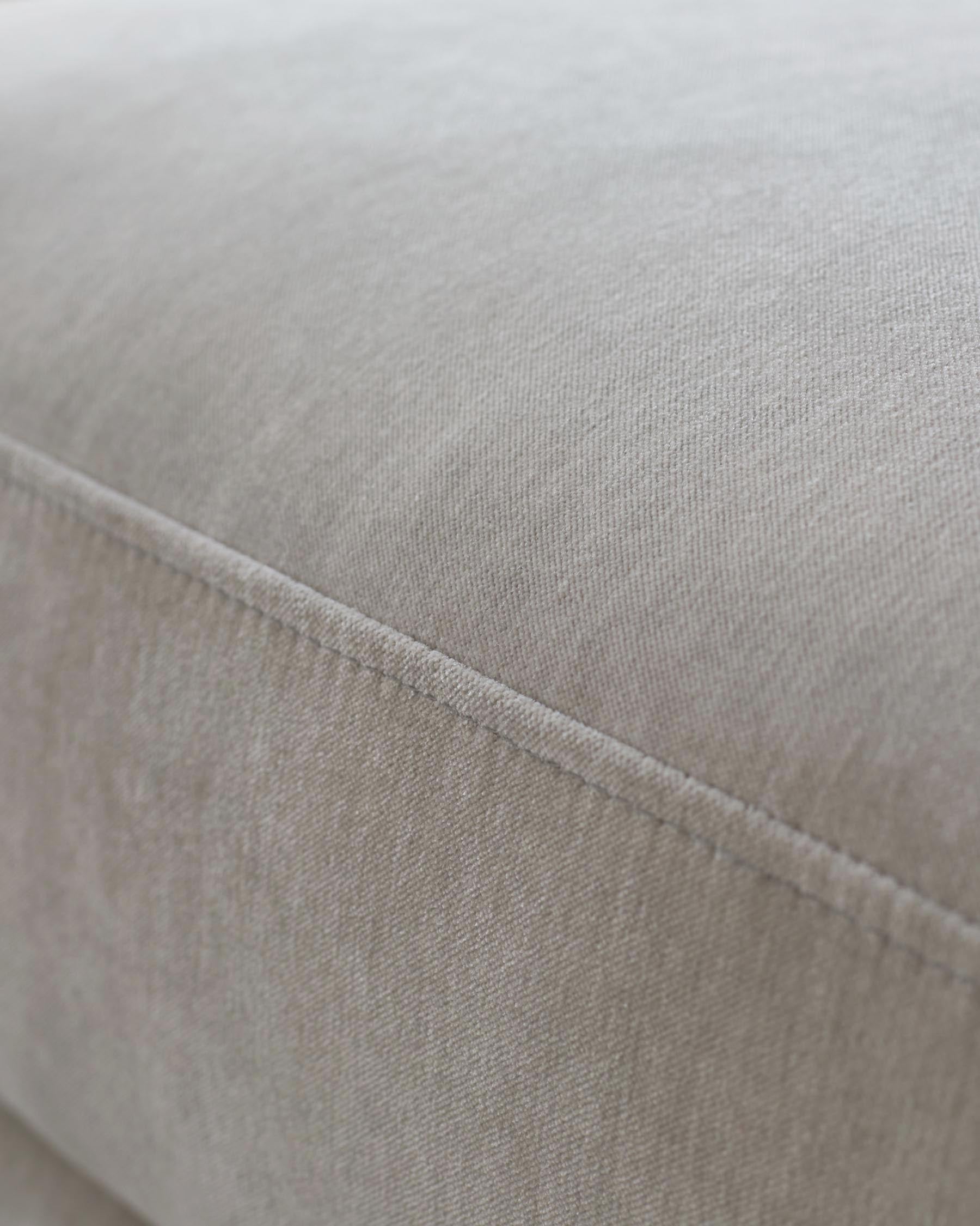 Luxe Modern Light Grey Fabric Footstool
