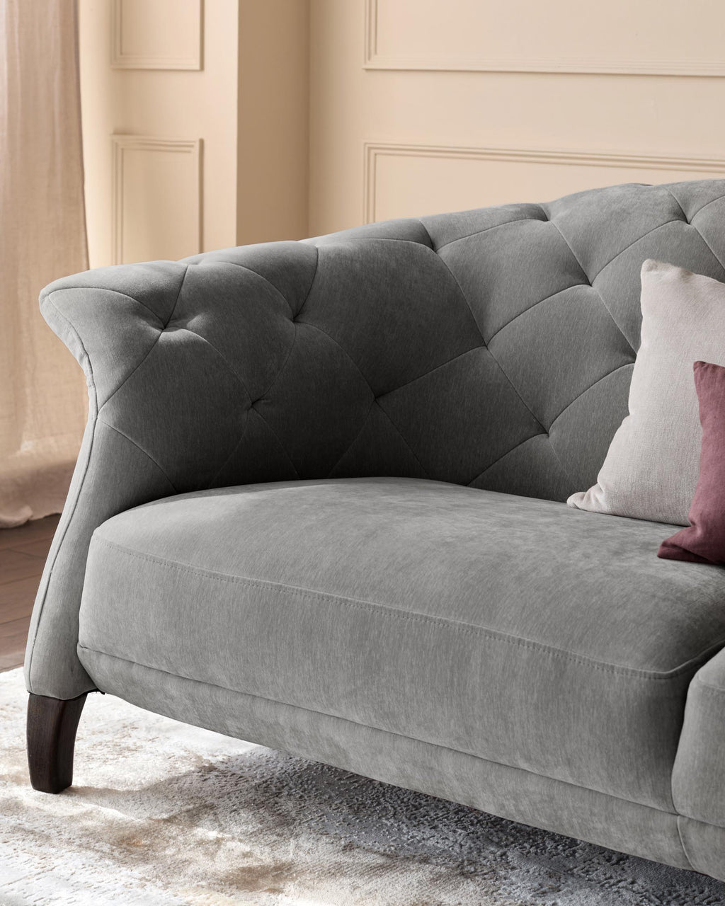 Luxe 2 Seater Sofa Mid Grey Fabric