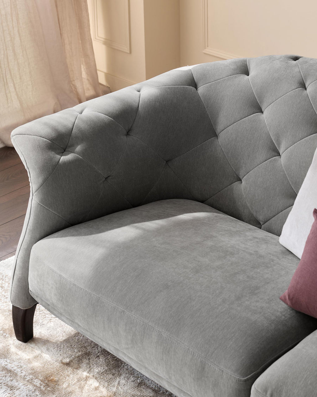 Luxe 2 Seater Sofa Mid Grey Fabric