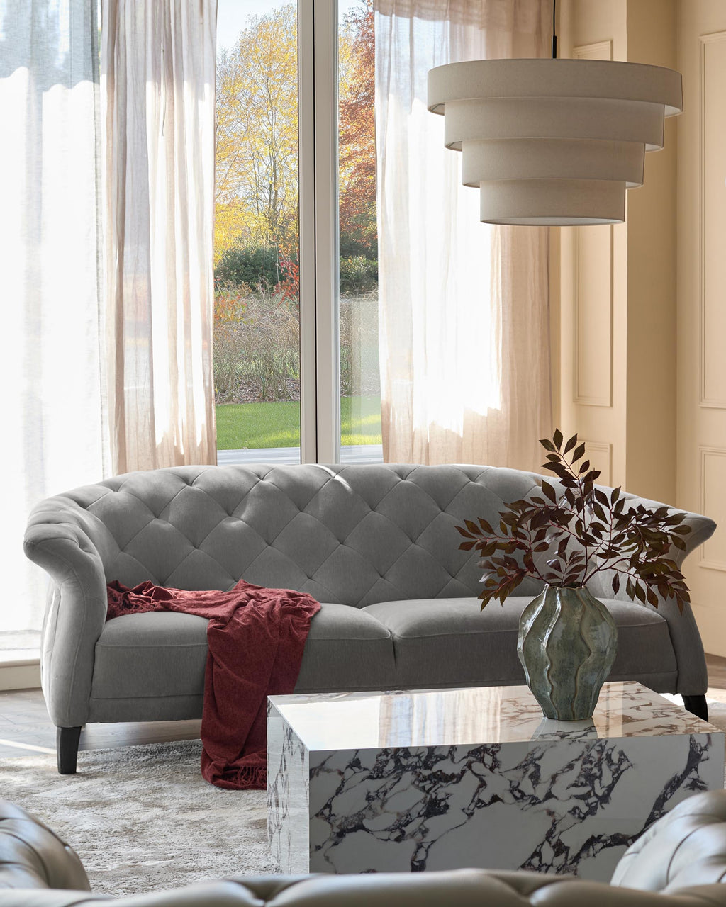 Luxe 2 Seater Sofa Mid Grey Fabric