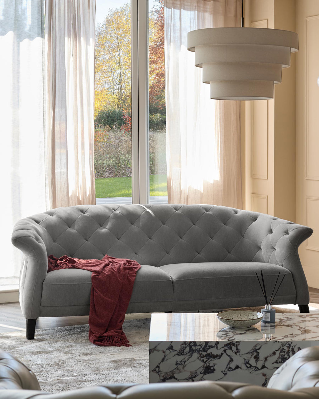 Luxe 2 Seater Sofa Mid Grey Fabric