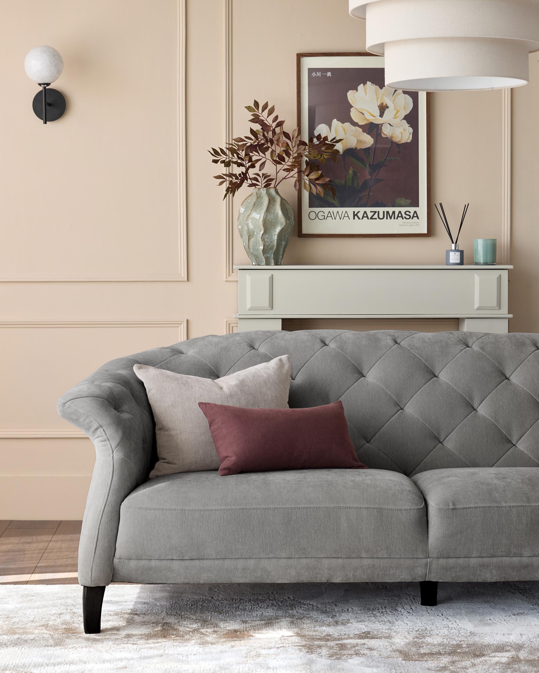 Luxe 2 Seater Sofa Mid Grey Fabric