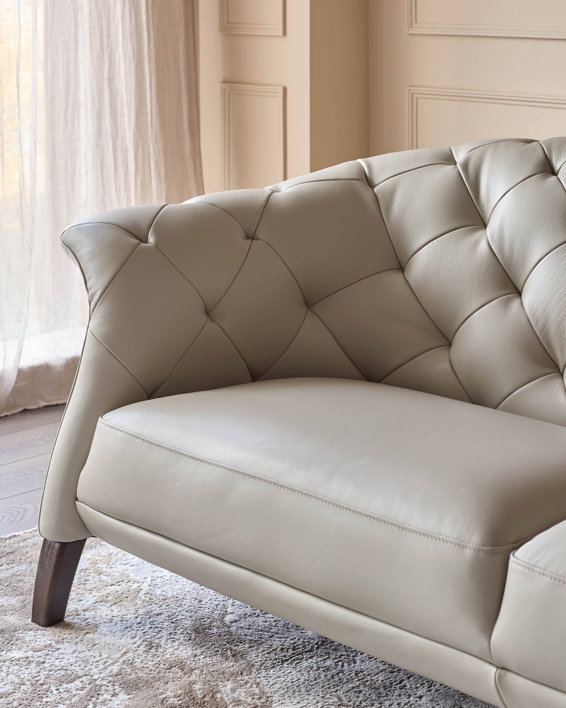 Luxe natural leather 2 seater sofa