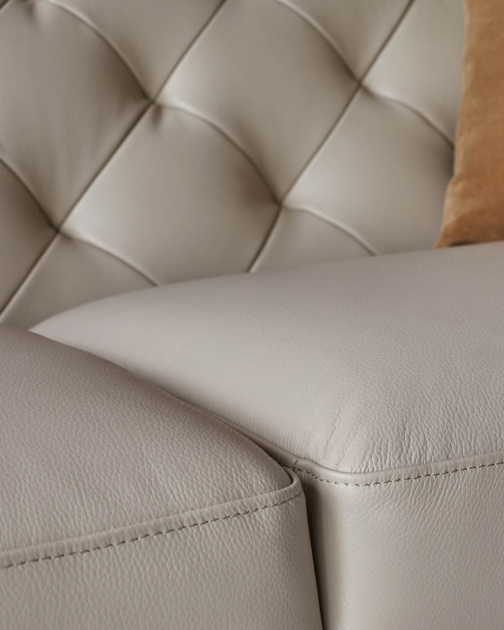 Luxe natural leather 2 seater sofa