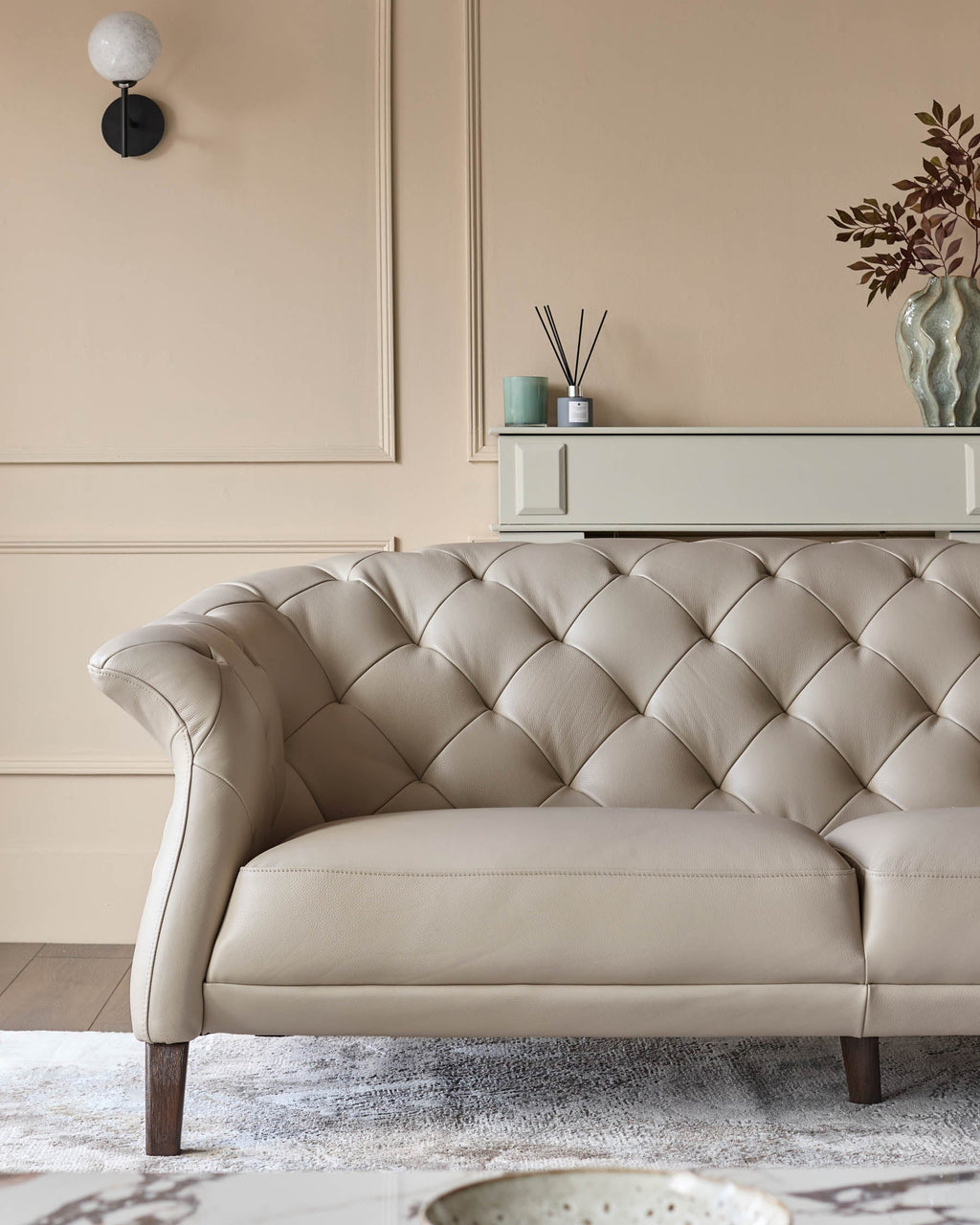 Luxe natural leather 2 seater sofa