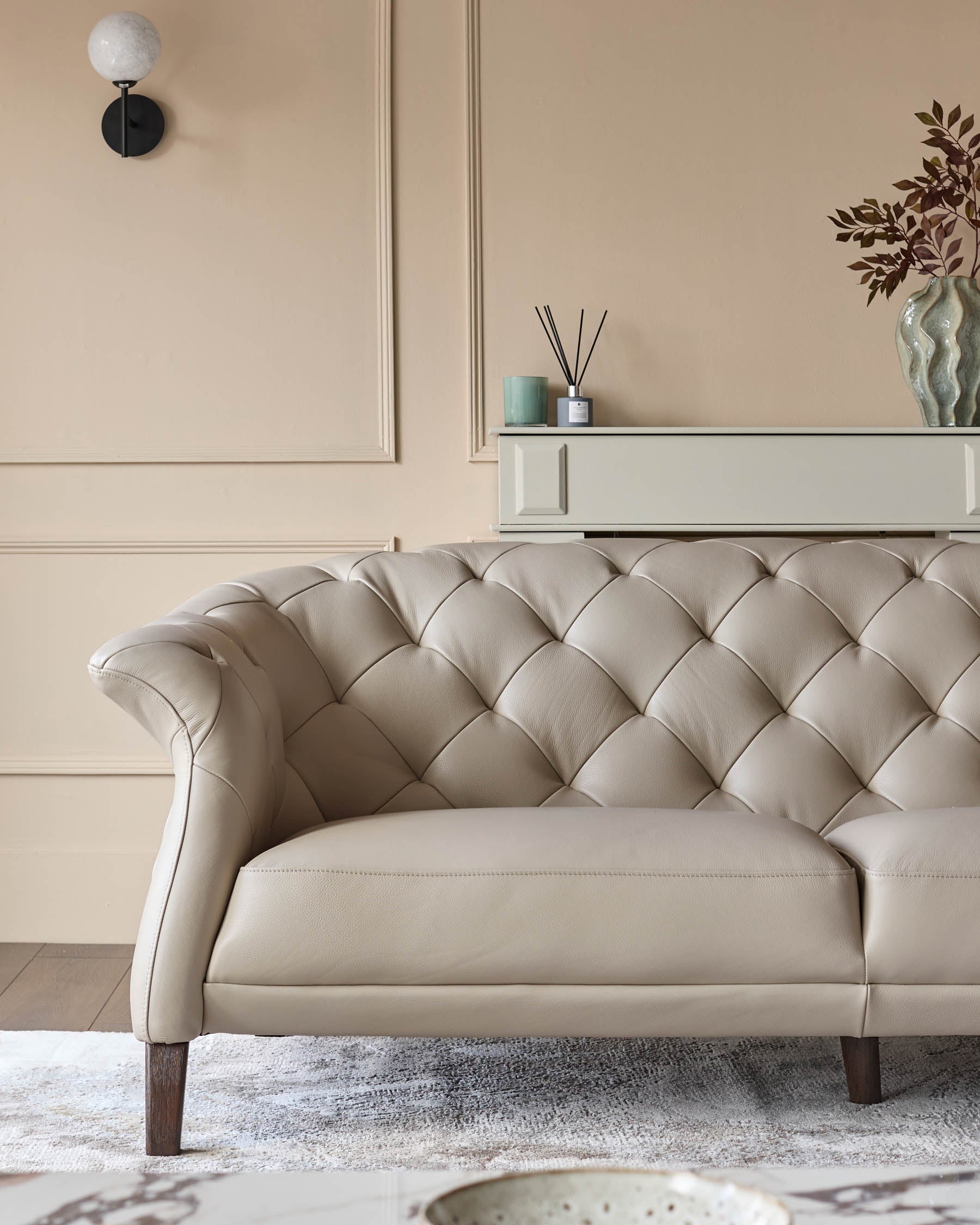 Luxe natural leather 2 seater sofa