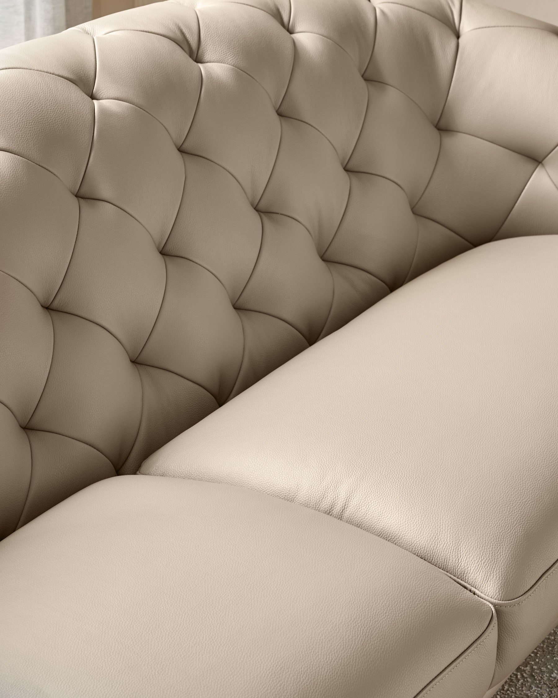 Luxe natural leather 3 seater sofa