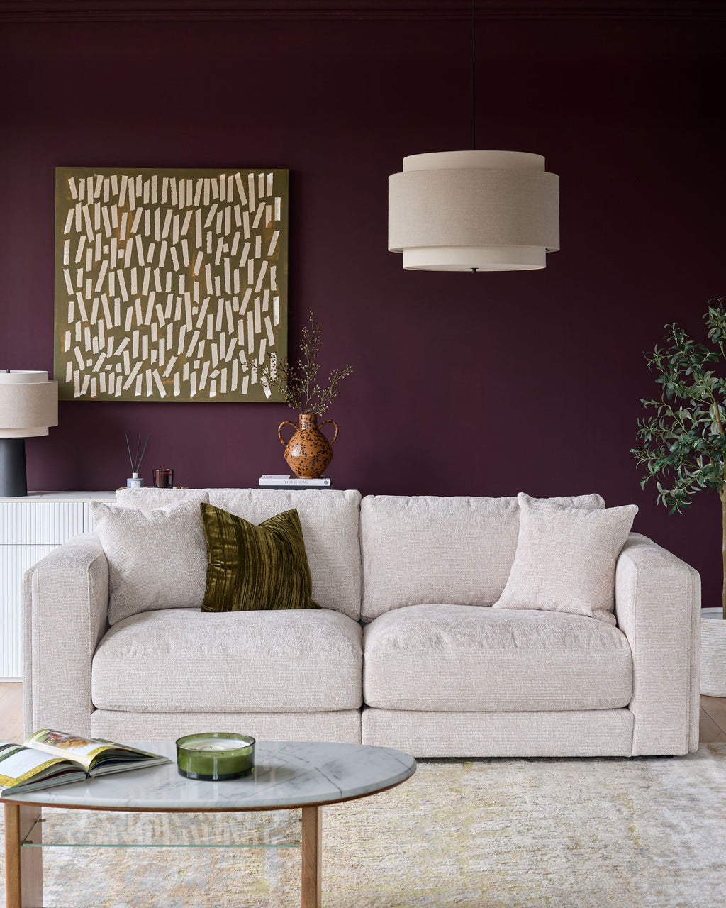 Lynetta natural weave 3 seater sofa