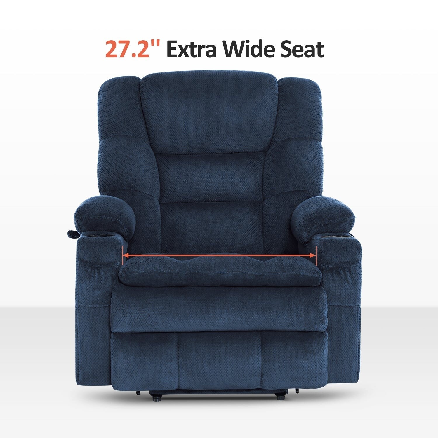 MCombo Large-Wide Dual Motor Power Lift Recliner with Massage and Dual Heating for Big and Tall Elderly, Fabric R7635